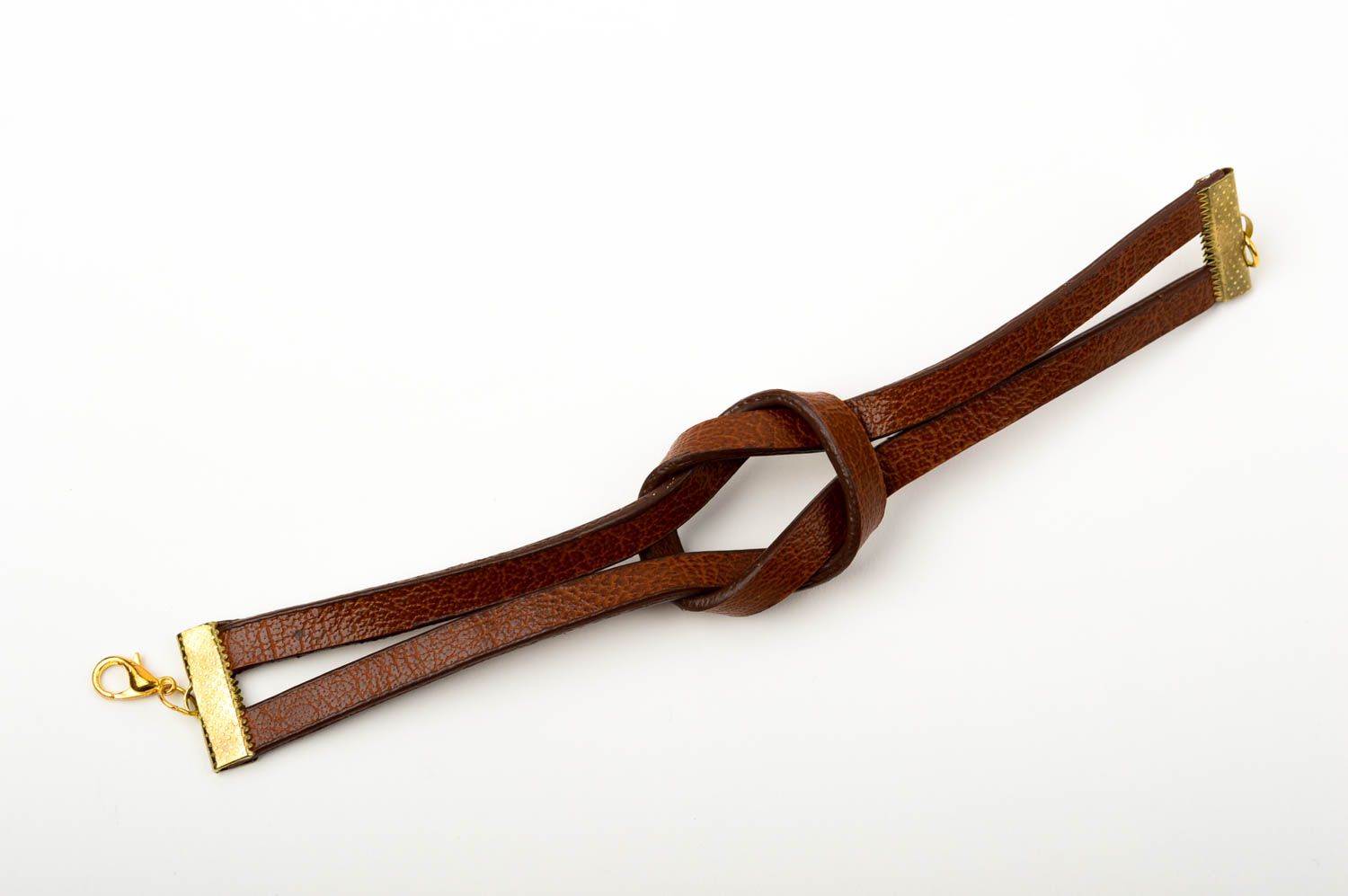 Pulsera de piel marrón artesanal regalo original accesorio para mujer estilosa foto 3