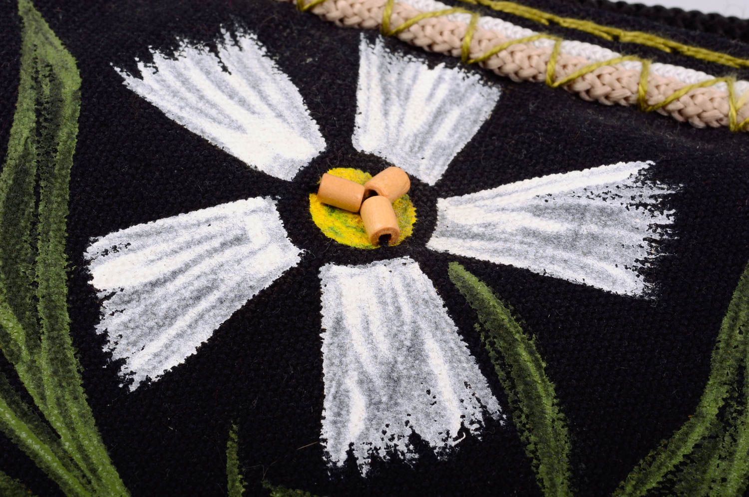 Damen Schultertasche aus Textil originell handmade Accessoire Kamillen foto 2