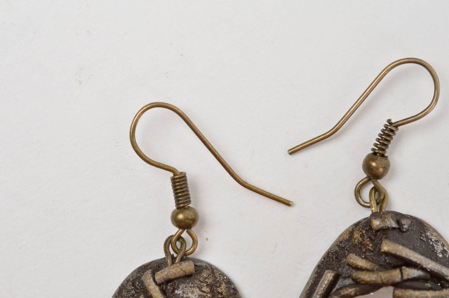Beautiful handmade plastic tear drop earrings stylish jewelry polymer clay ideas photo 4