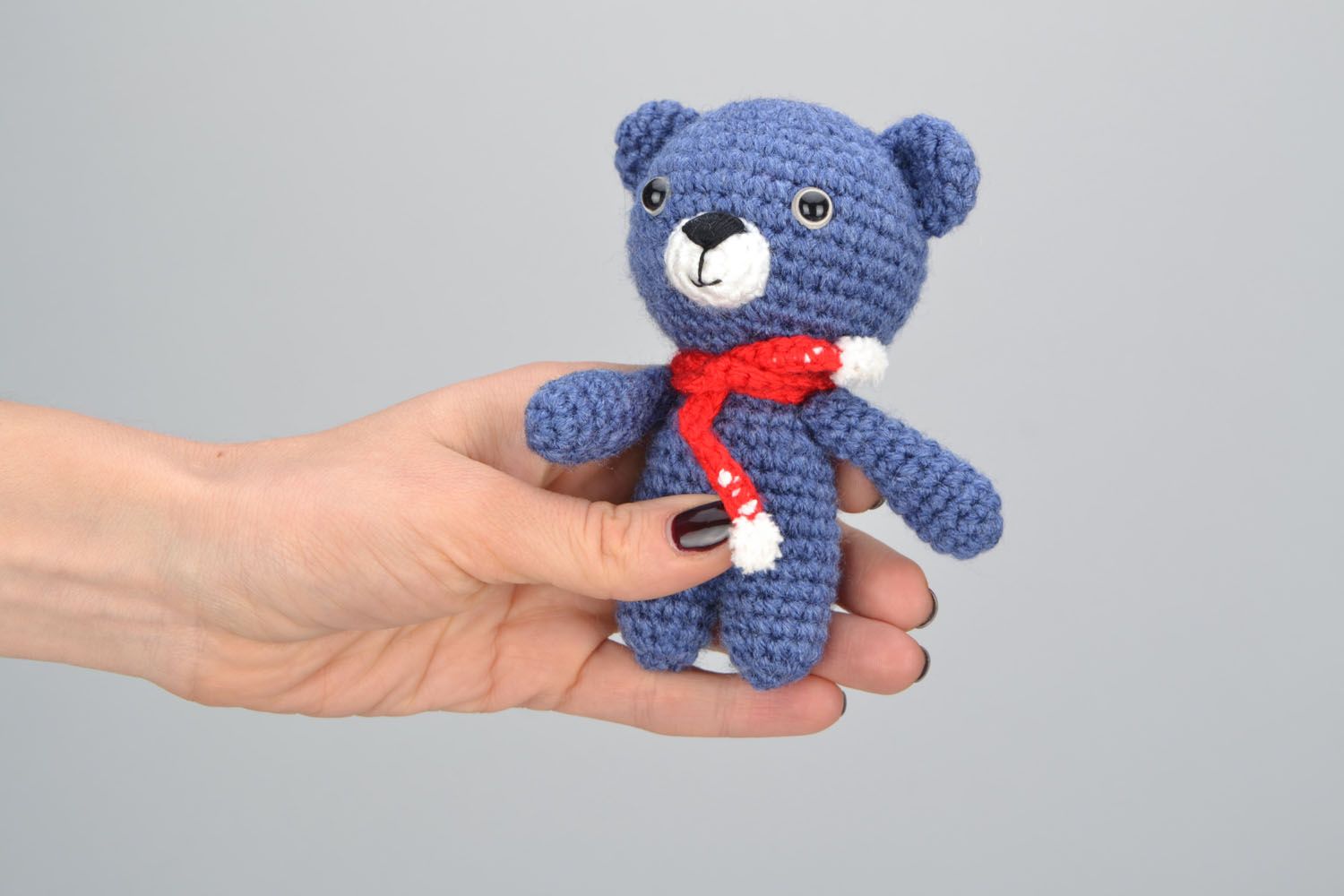 Osito de peluche azul hecho a mano juguete de ganchillo regalo para niño  foto 2