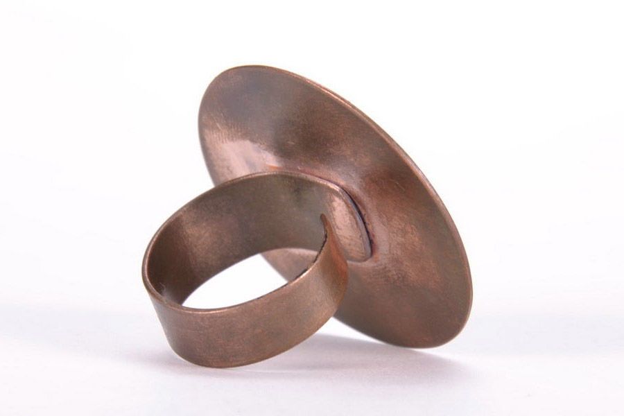 Handmade copper ring Space  photo 4