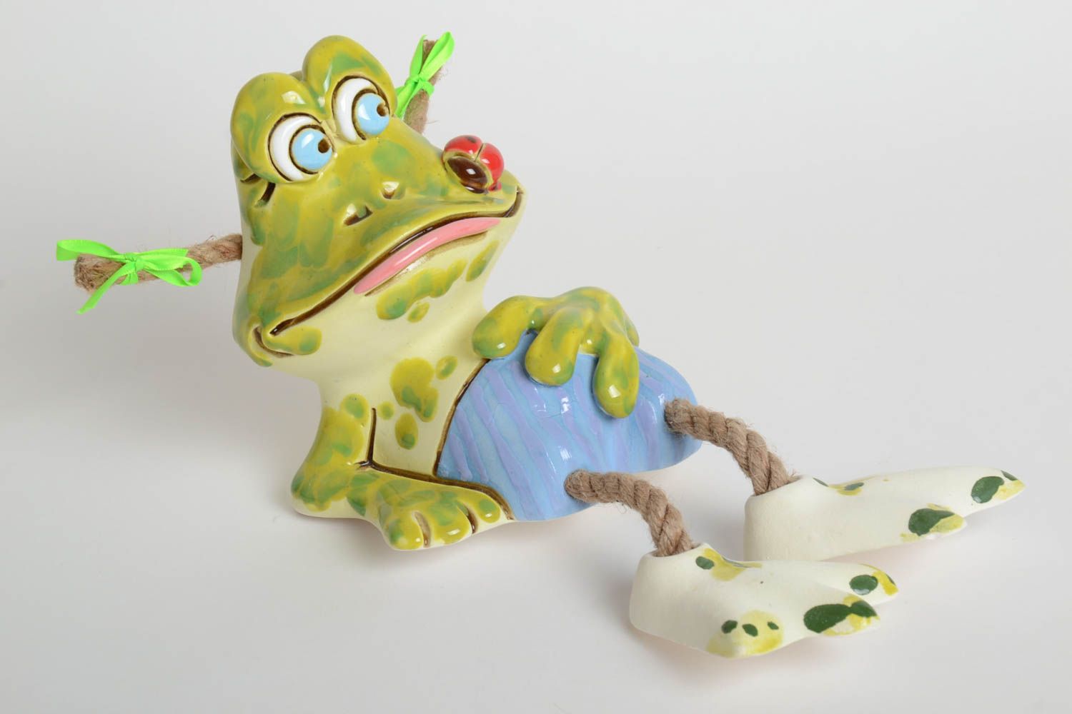 Tirelire grenouille fait main Cadeau enfant Déco maison céramique originale photo 2