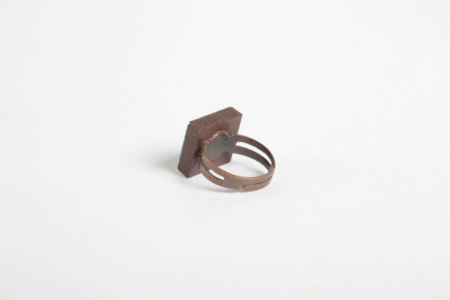 Handmade adjustable ring female elegant ring wooden stylish ring gift for her photo 4