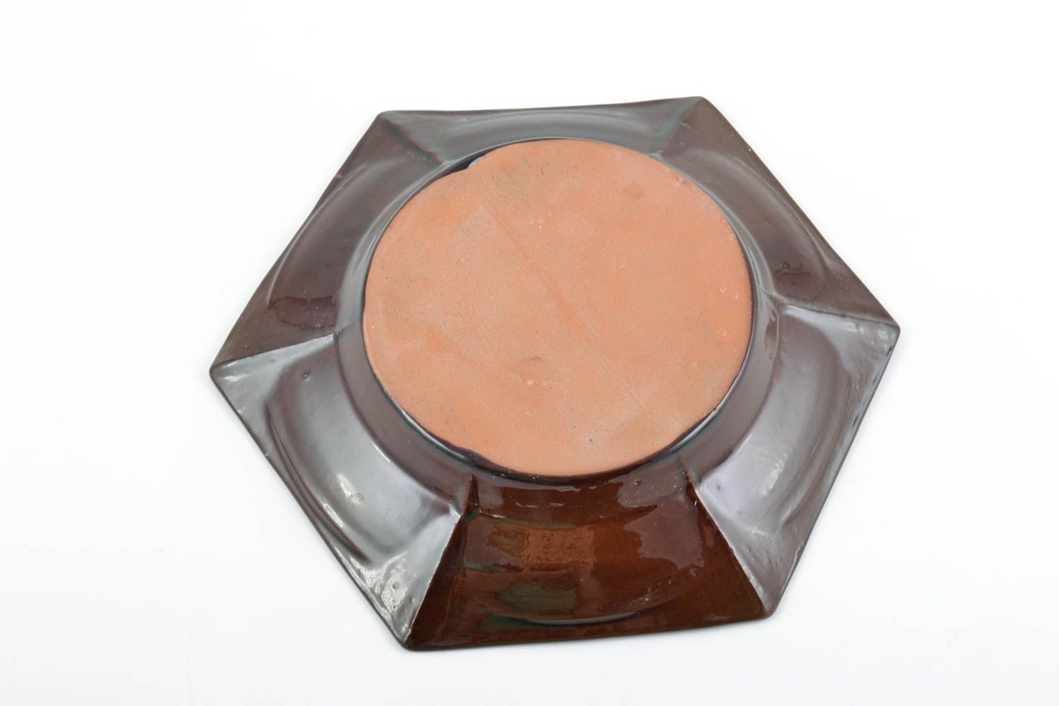 Керамическая тарелка покрытая глазурью декоративная ручной работы глубокая фото 3