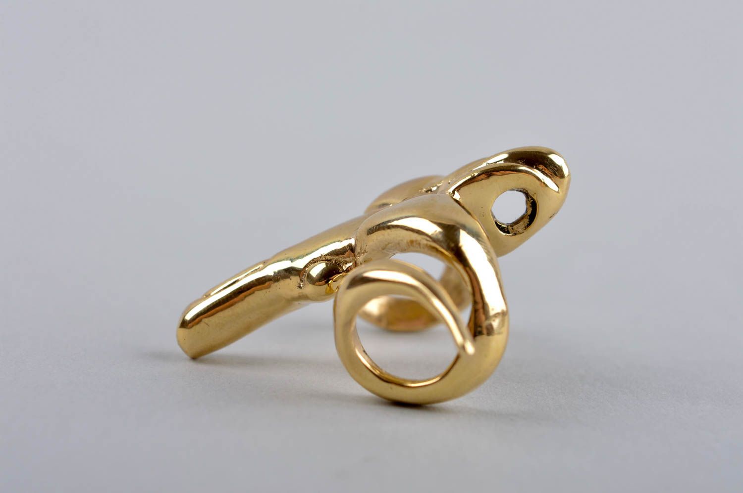 Handmade metal pendant unusual brass pendant stylish designer accessory photo 3