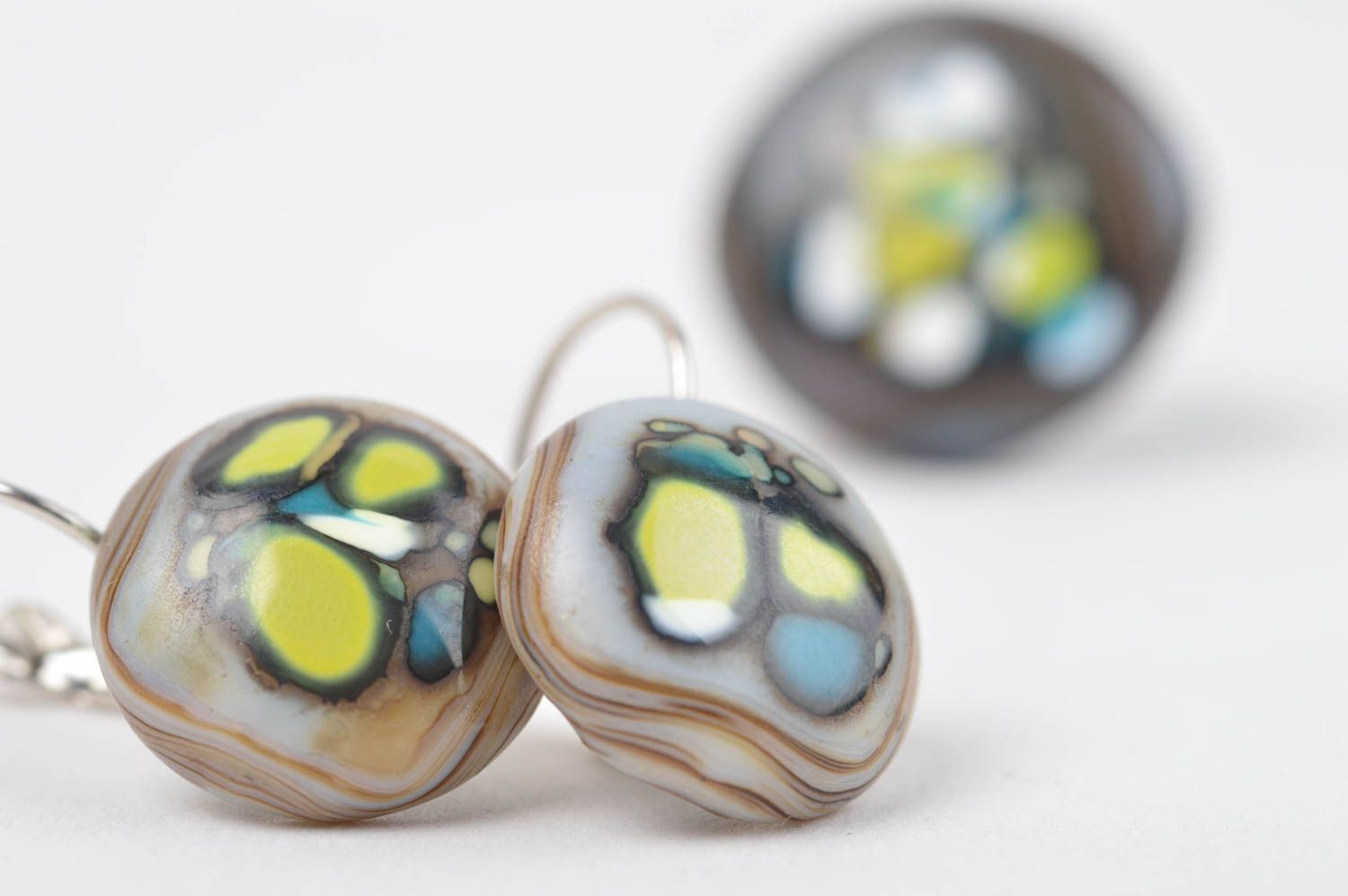 Handmade lampwork jewelry set glass earrings glass ring accessories for girls photo 5
