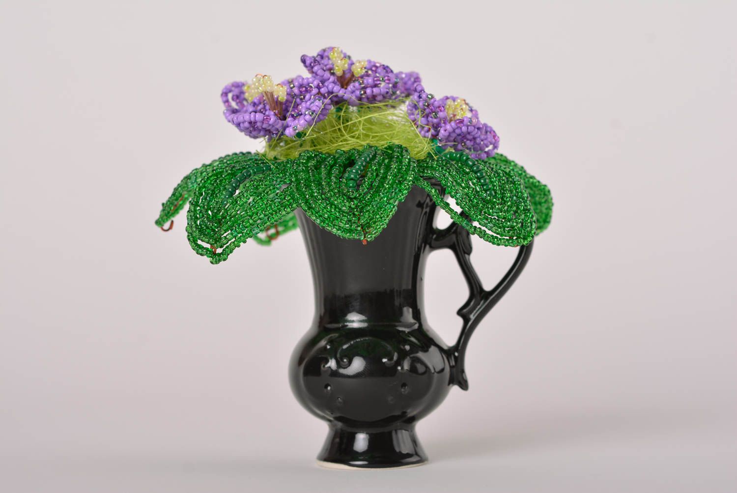 Fleurs décoratives fait main Composition florale Décoration maison violettes photo 1