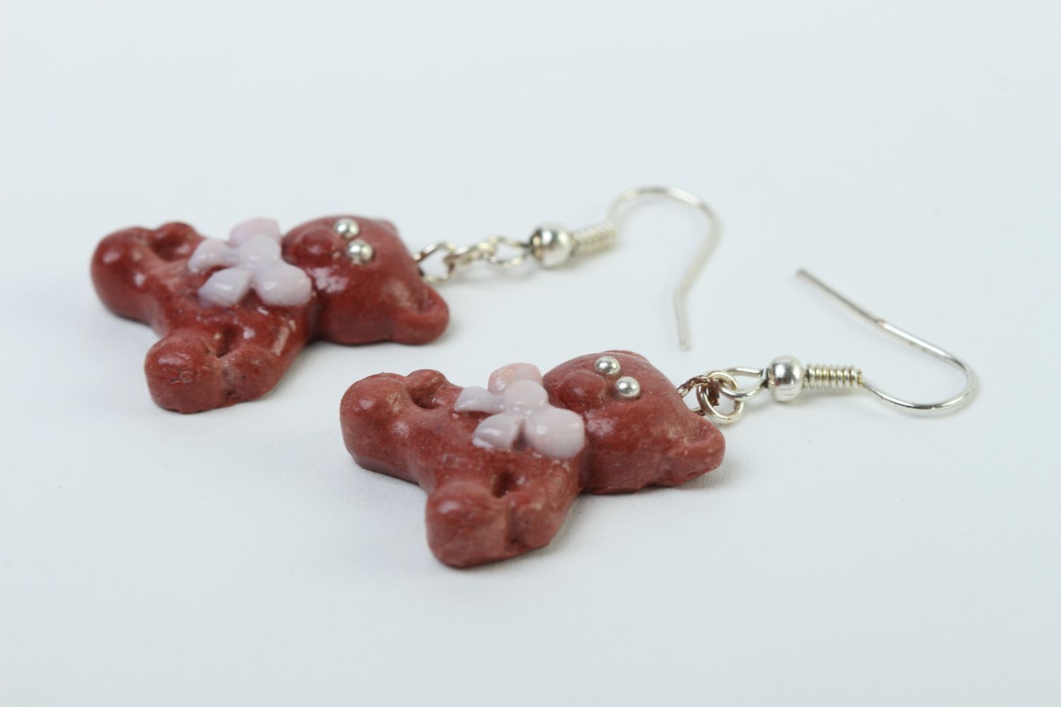 Handmade bright earrings polymer clay earrings beautiful jewelry for kids photo 3
