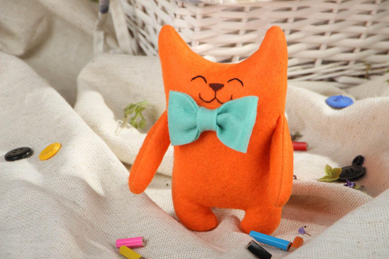 Игрушка из фетра Оранжевый кот фото 5