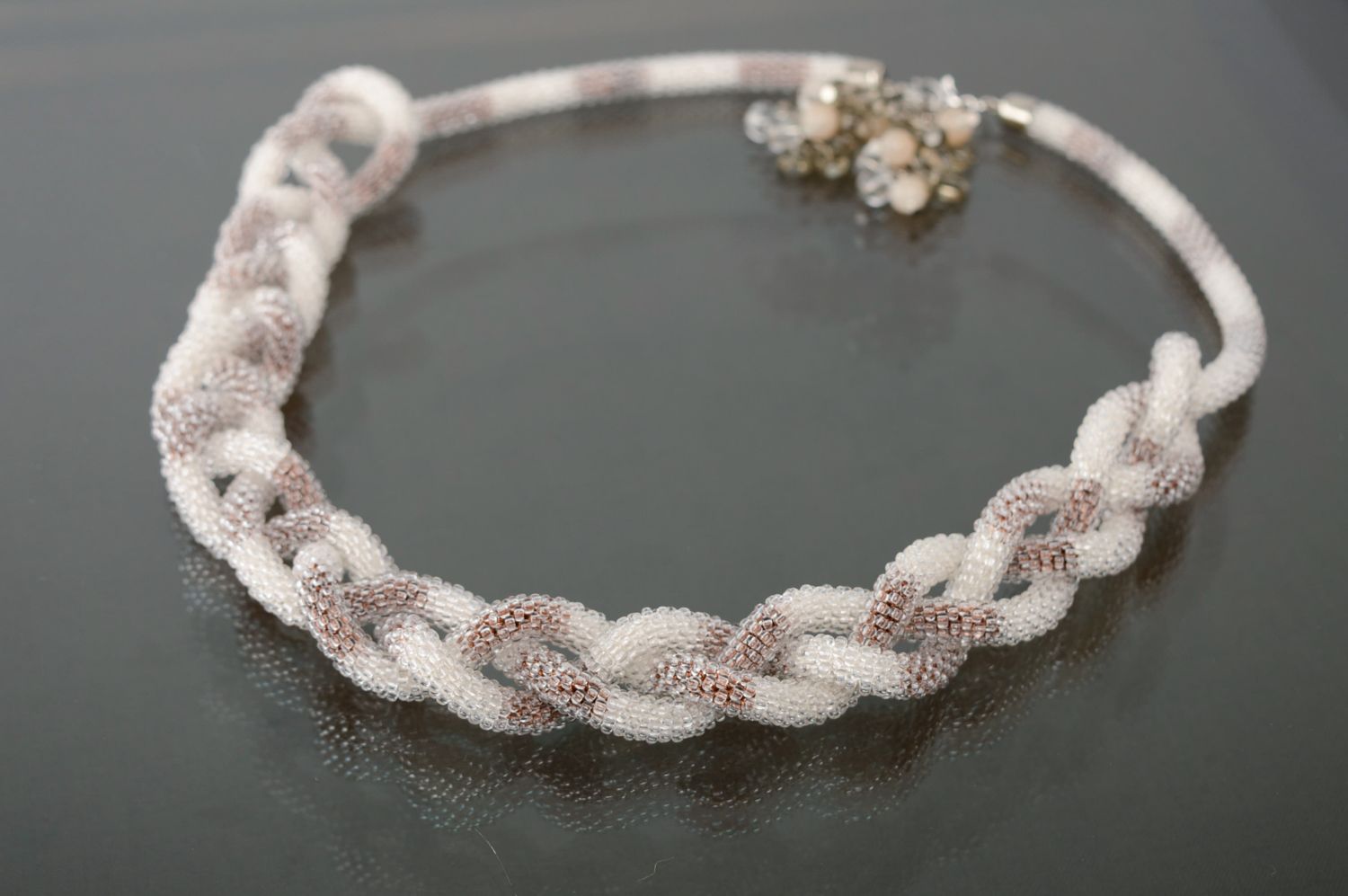 Handmade beaded lariat necklace photo 1