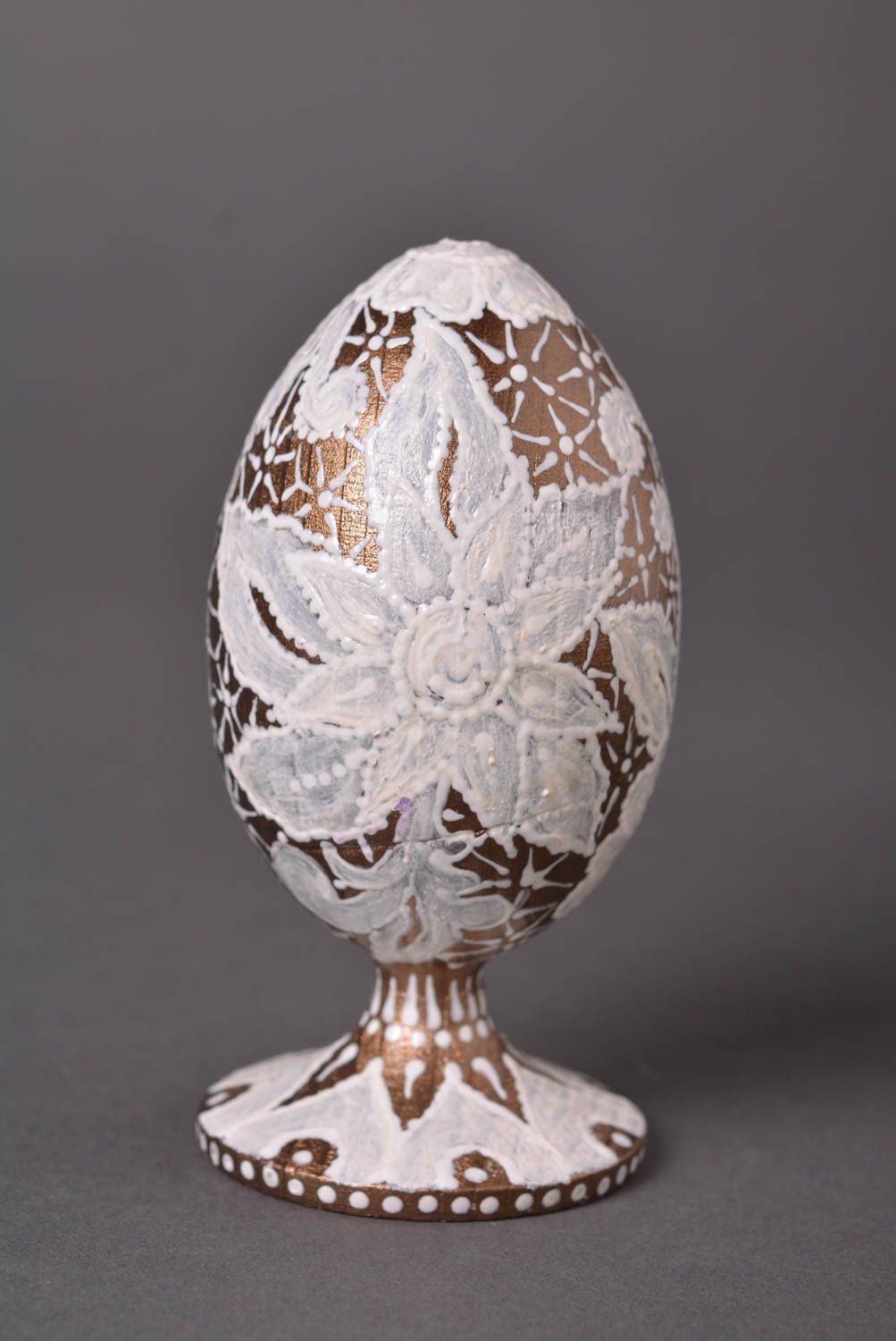 Uovo decorativo pasquale fatto a mano in legno decorazioni pasquali originali
 foto 1