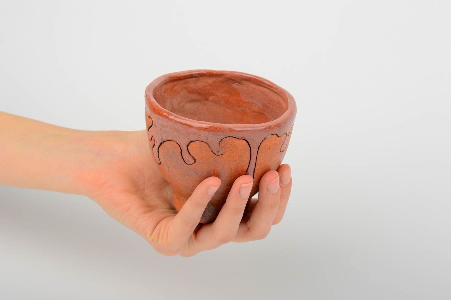 Copa para vino hecha a mano de arcilla vajilla de cerámica regalo original foto 2