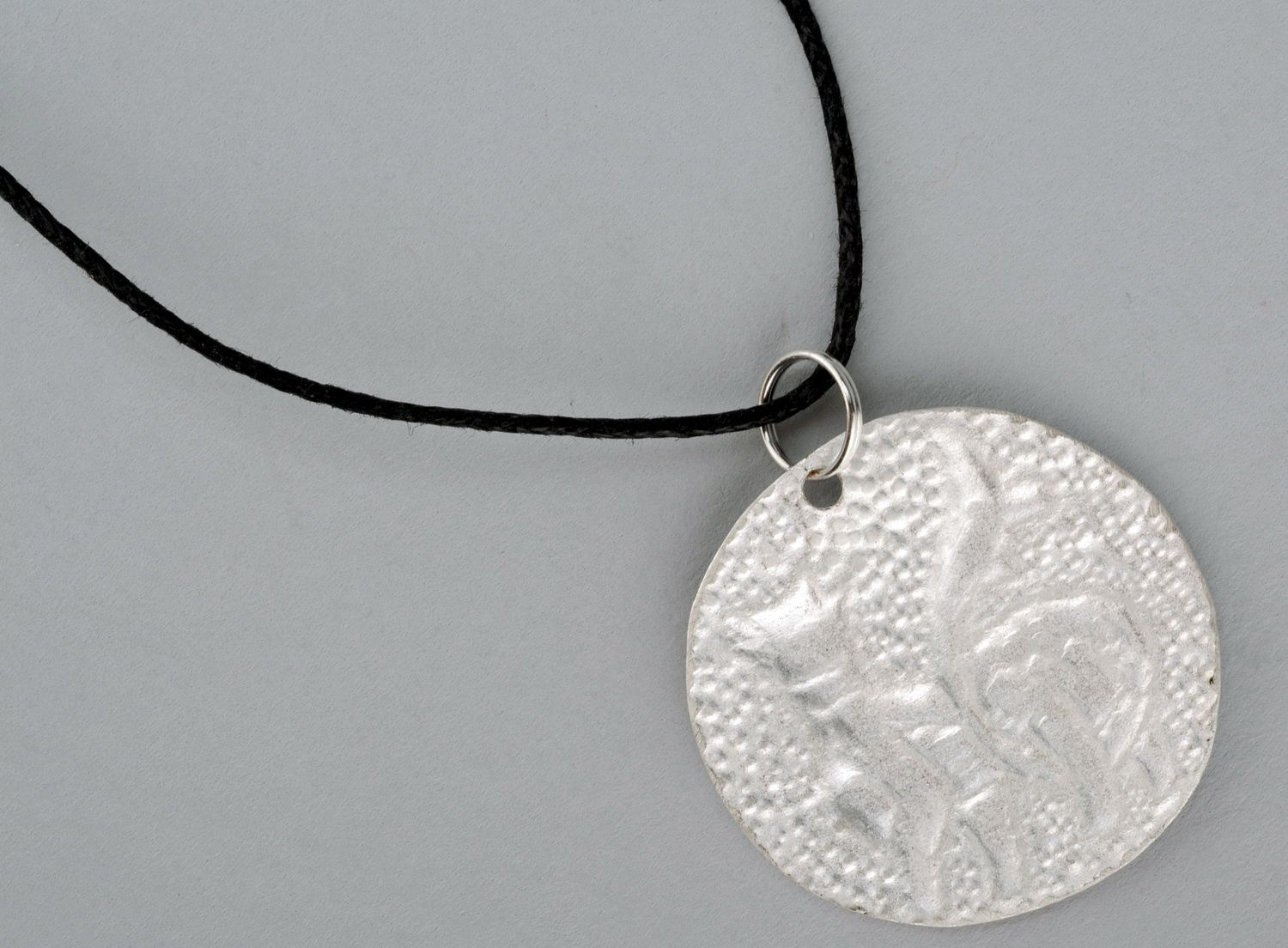 Brass pendant with silvering Lion photo 3