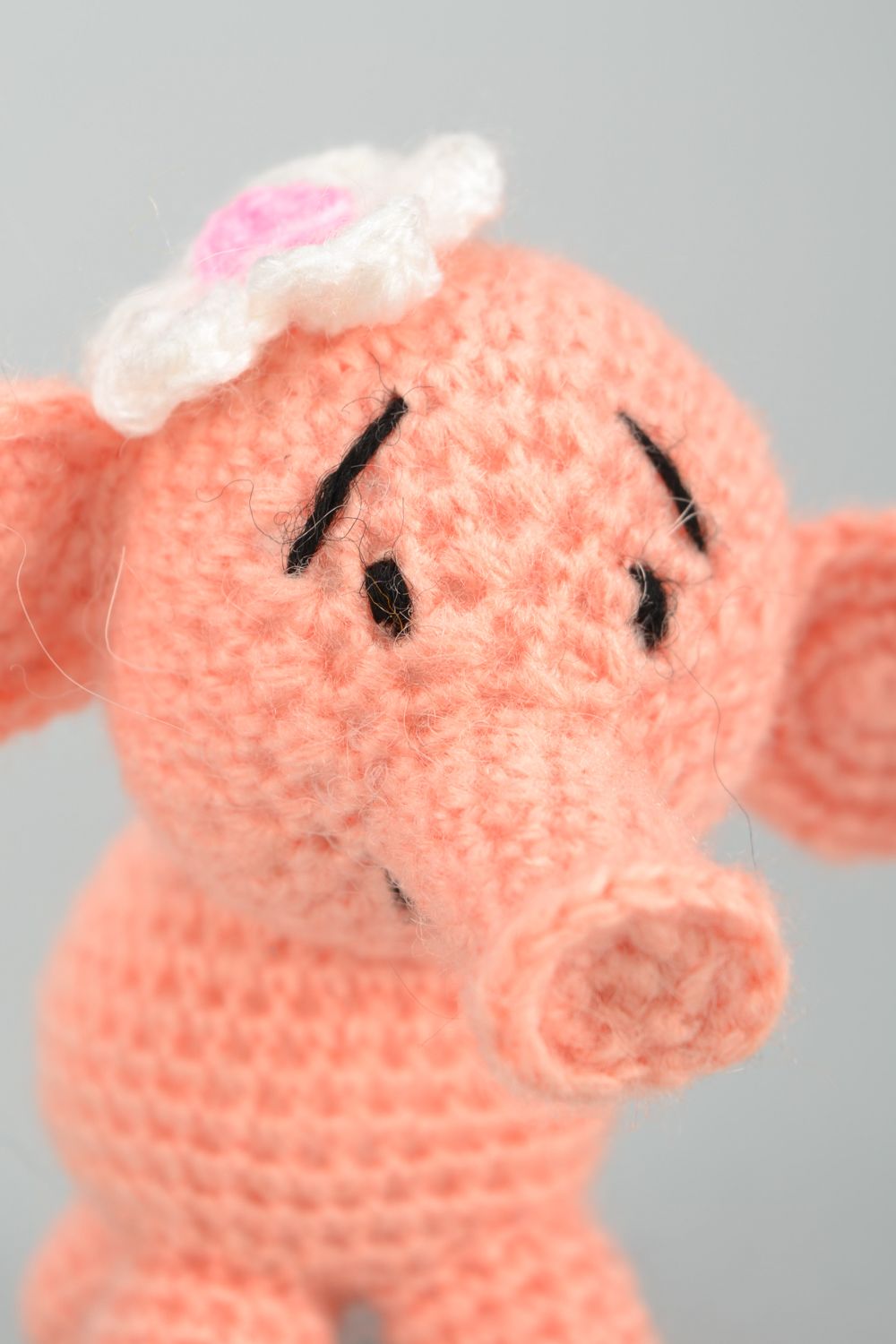 Small woolen crochet toy Elephant photo 3