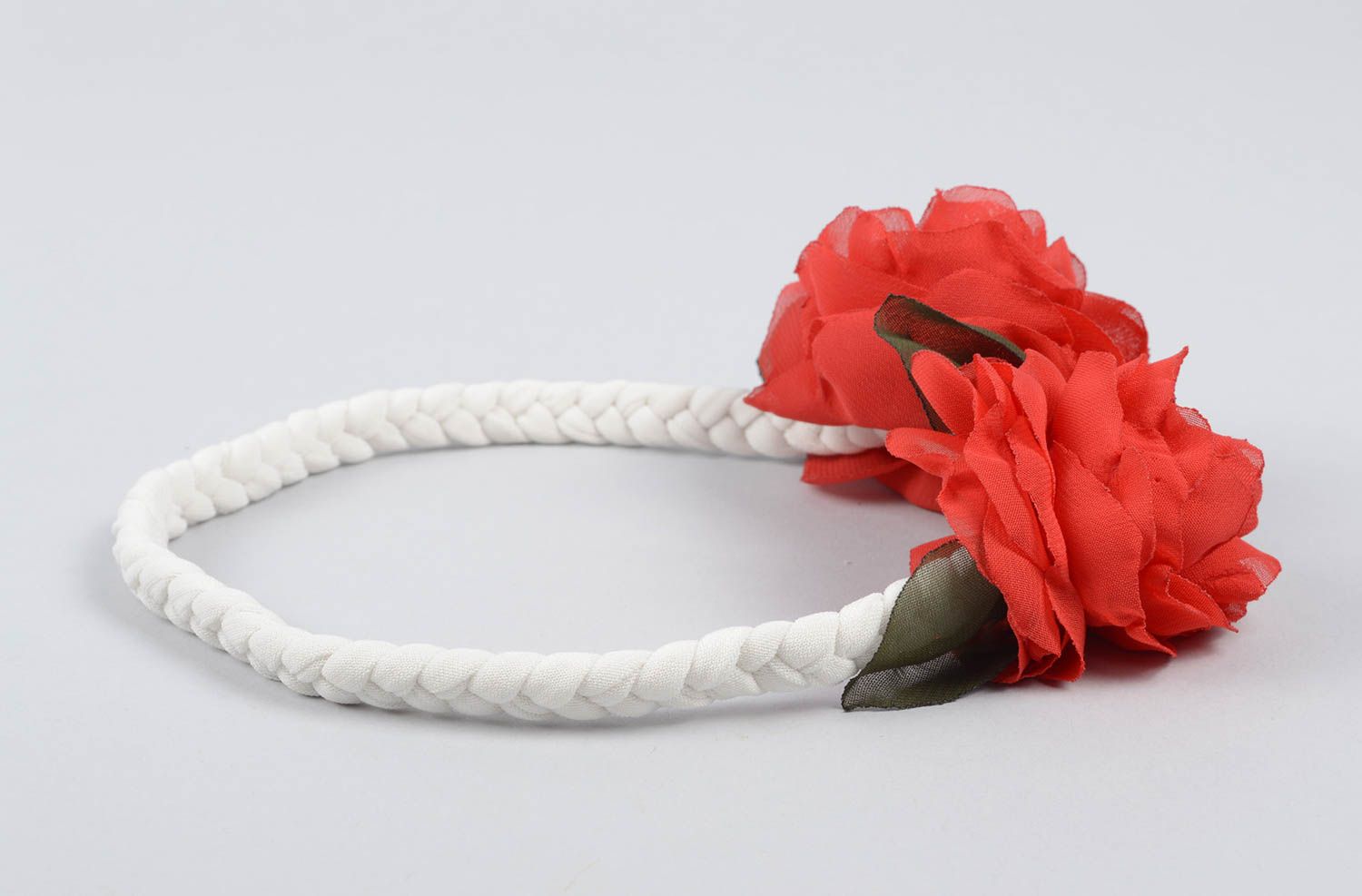Rotes Blumen Haarband handmade Designer Schmuck Accessoire für Haare foto 3