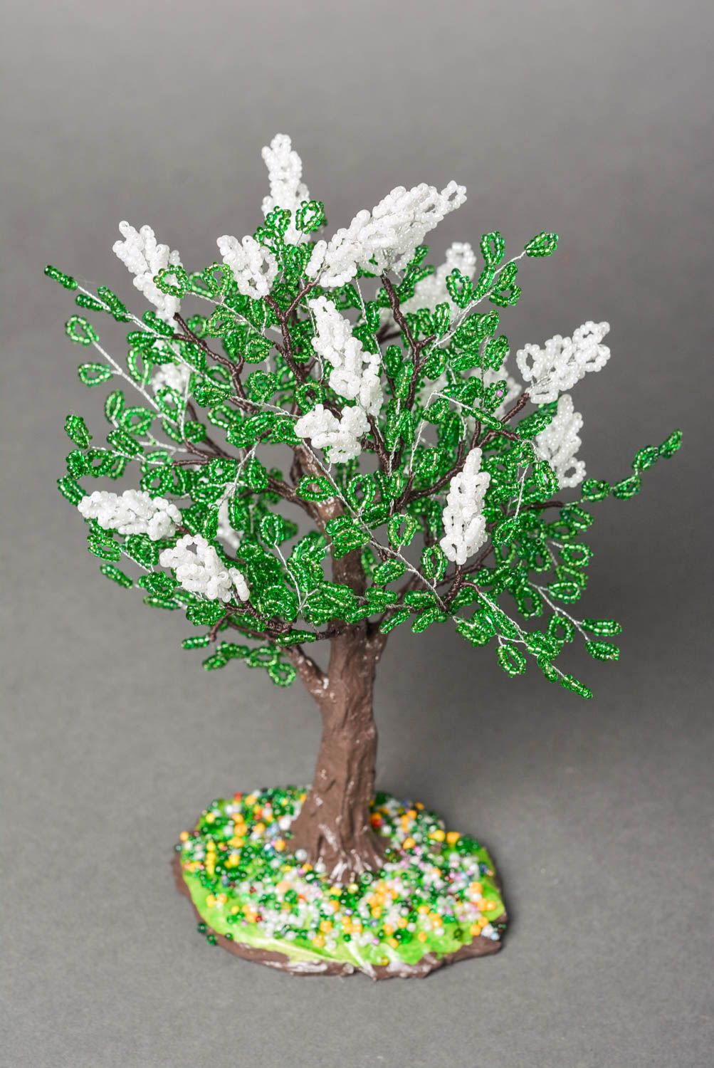 Künstlicher Baum handgefertigt Glasperlen Deko Kunststoff Pflanze originell foto 3