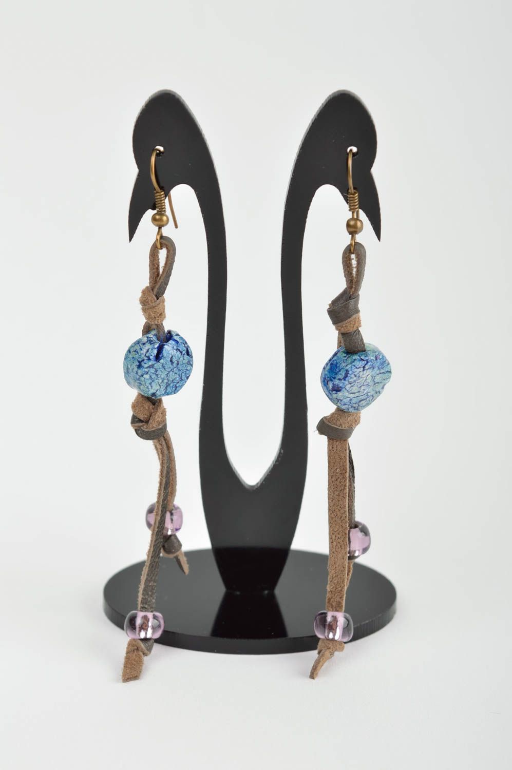 Unusual handmade plastic earrings artisan jewelry designs beautiful jewellery photo 1