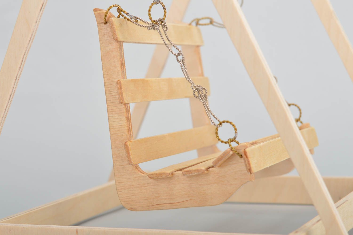 Toy swing made of plywood designer beautiful handmade present for children photo 4