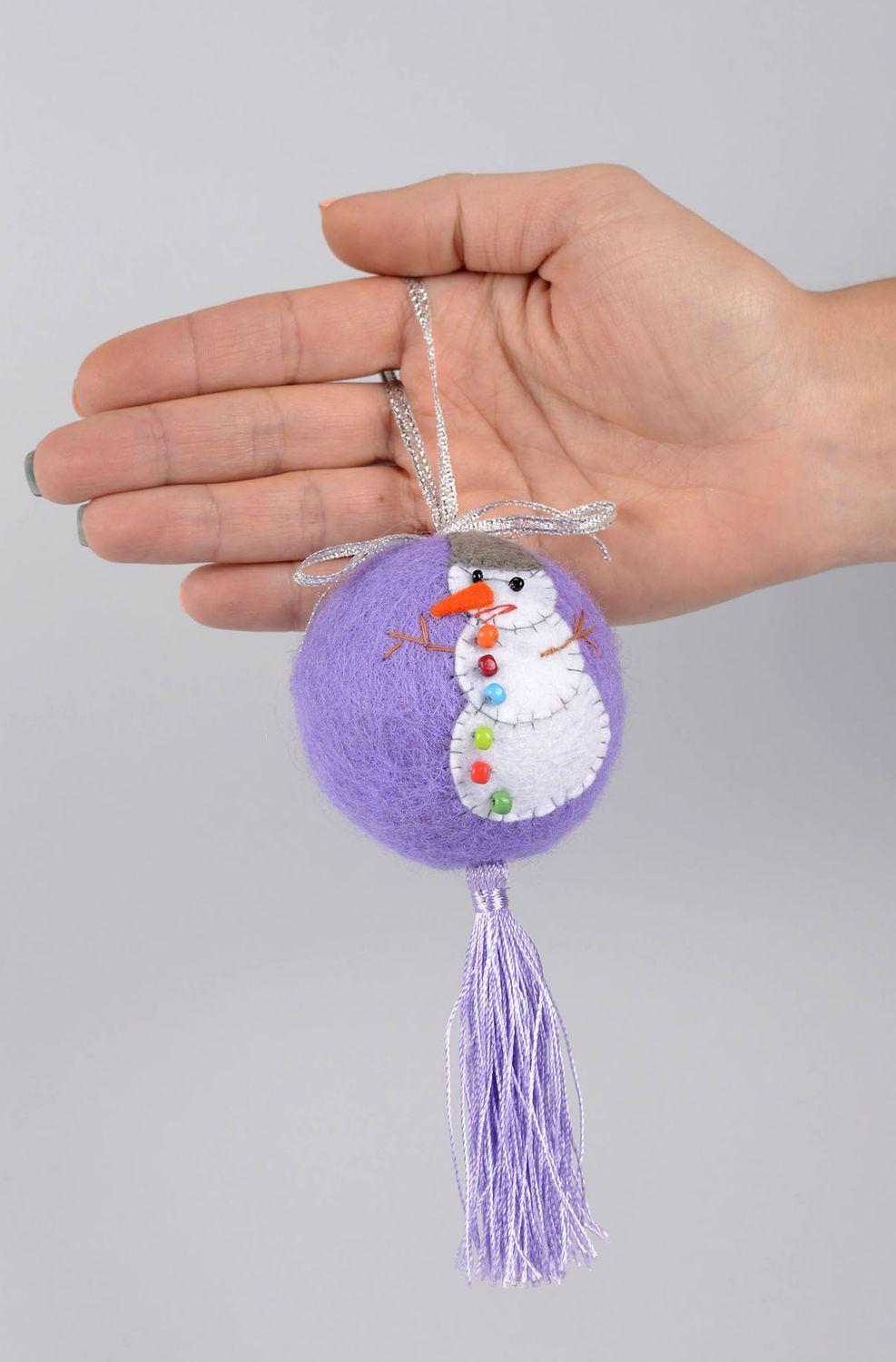 Handmade Christmas ornament soft Christmas ball wool felting decorative use only photo 4