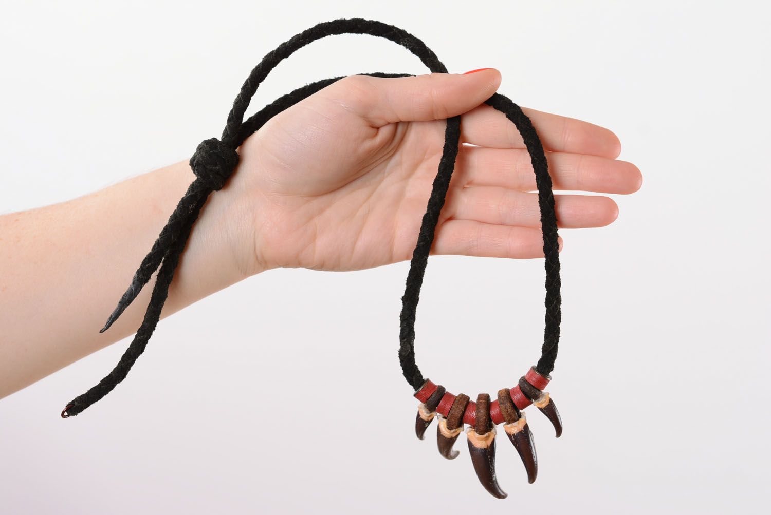 Men's leather necklace Hunter's Amulet photo 3