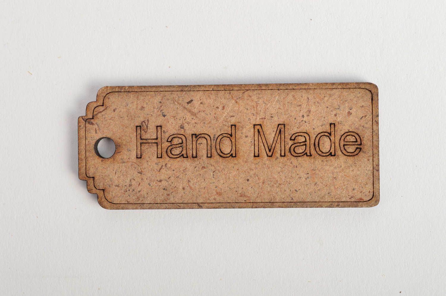 Petite étiquette en bois MDF avec inscription Hand Made faite main pour création photo 2