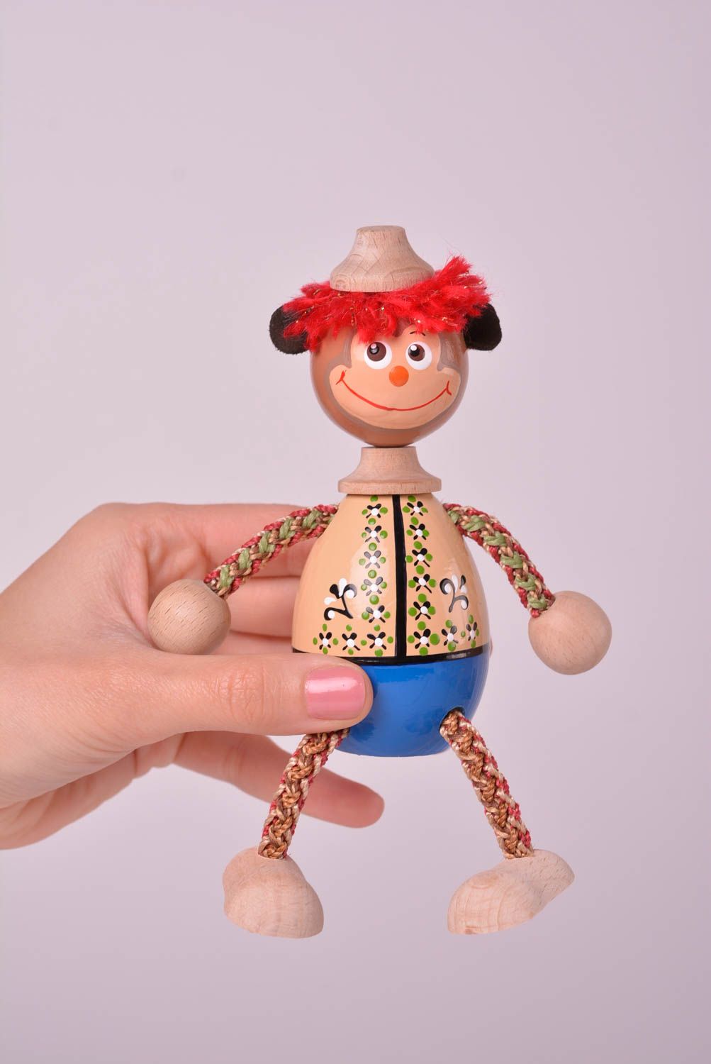Игрушка ручной работы игрушка из дерева подарок для ребенка На качелях фото 2