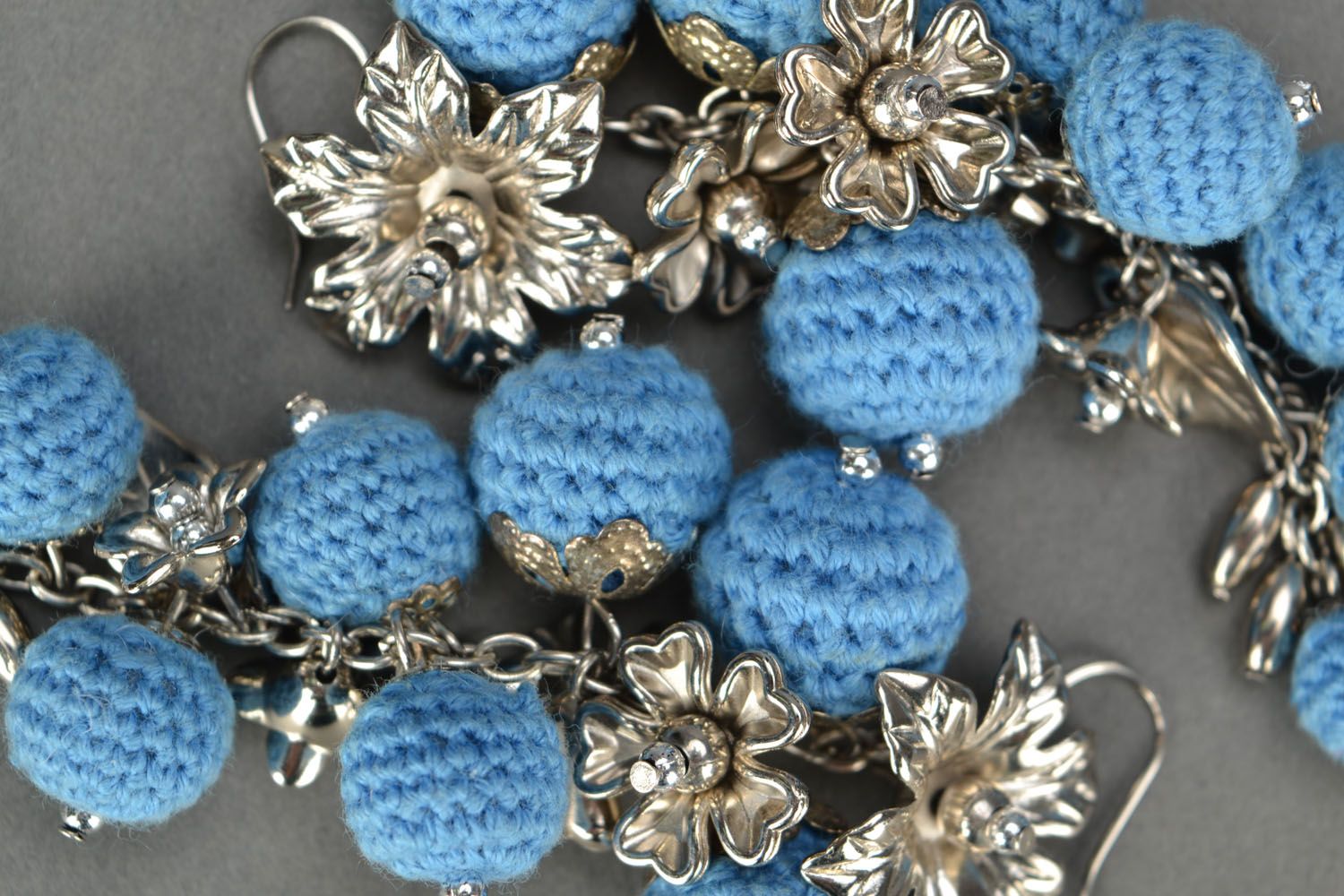 Crochet earrings Cornflower Paradise photo 5
