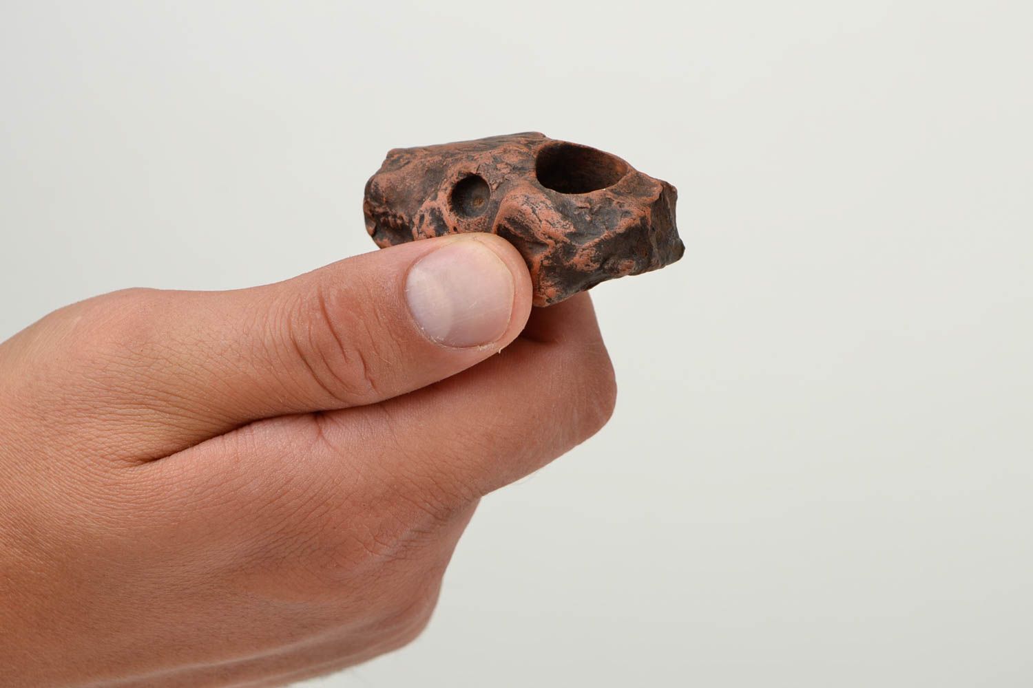 Handmade Ton Pfeife Accessoire für Männer Rauchen Zubehör aus Keramik Schädel foto 2