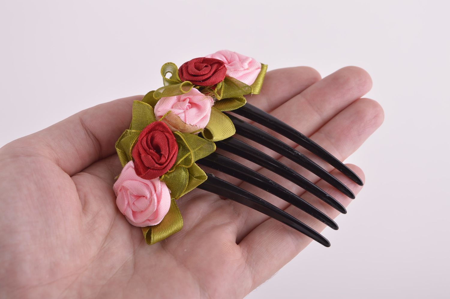 Handgemachter Schmuck Haar Kamm Haarschmuck Blumen originelles Geschenk stilvoll foto 5