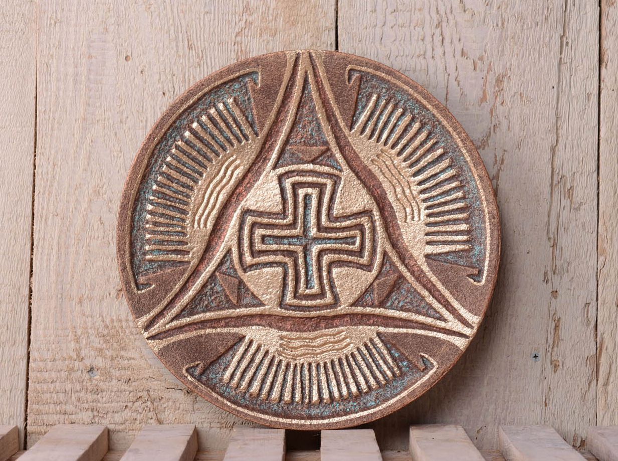 Clay charm plate Cross of Peace photo 1