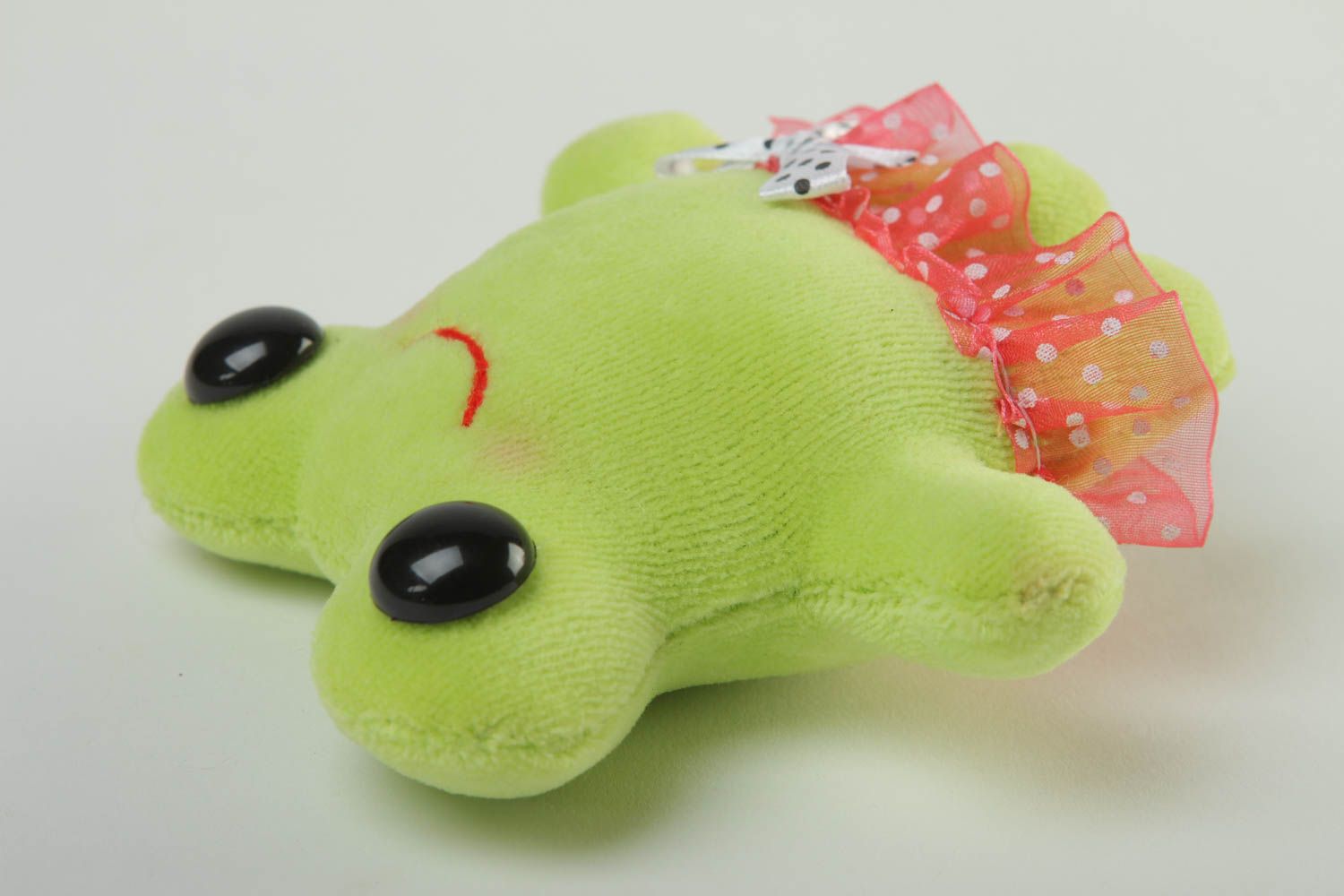 Игрушка ручной работы подарок на новоселье зеленая лягушка мягкая игрушка фото 3