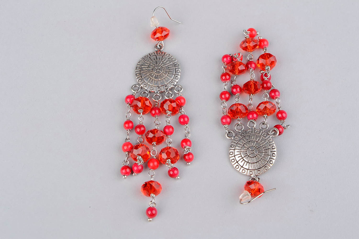 Earrings with a medallion photo 4