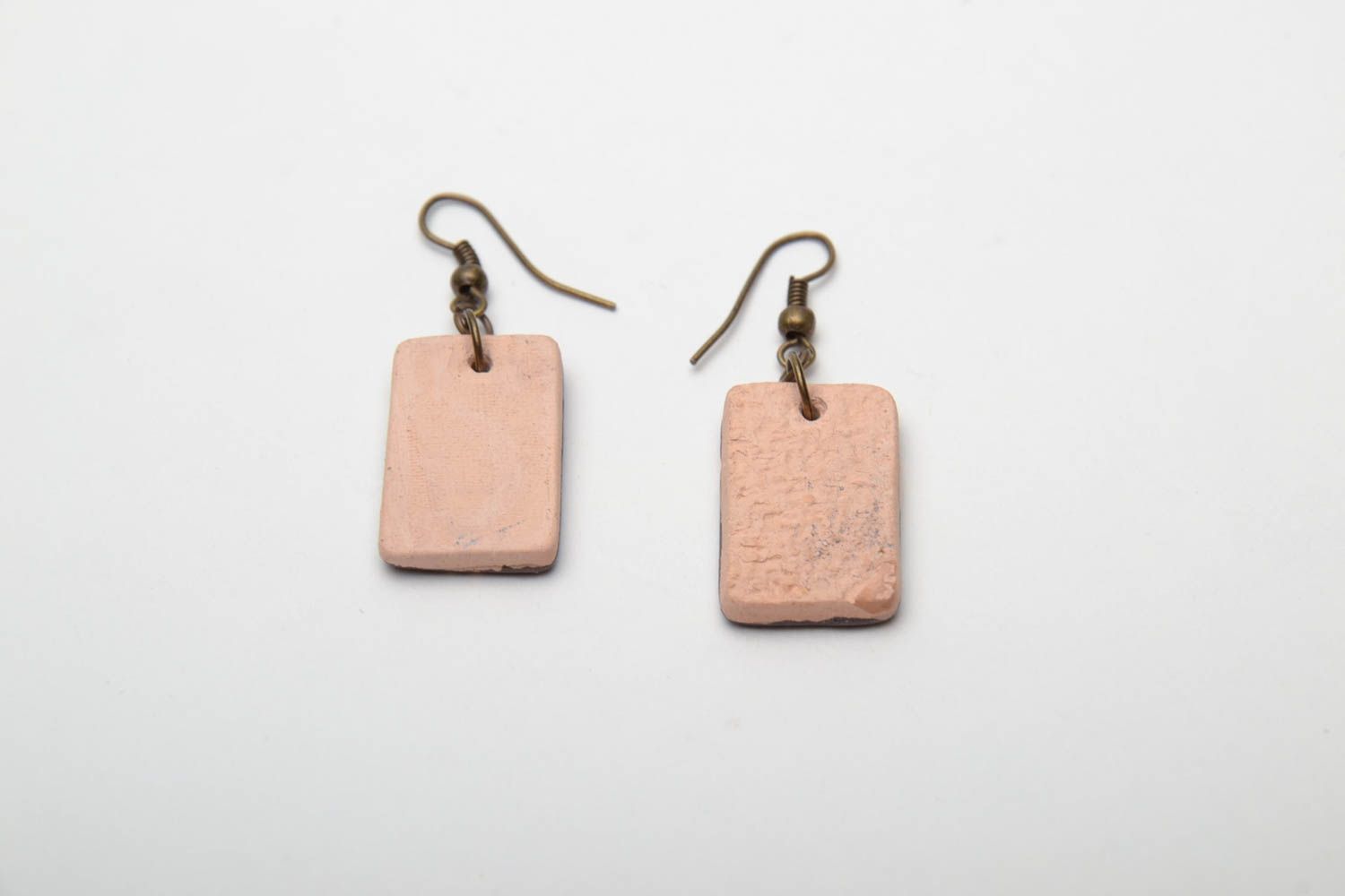 Ceramic earrings with pattern photo 4