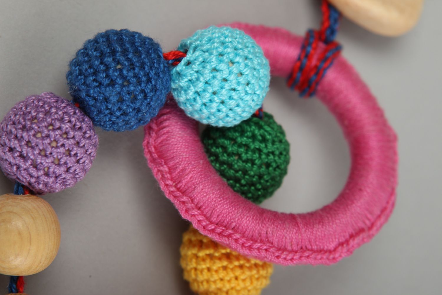 Handmade wooden teething toy childrens toys baby toys crochet ideas small gifts photo 3