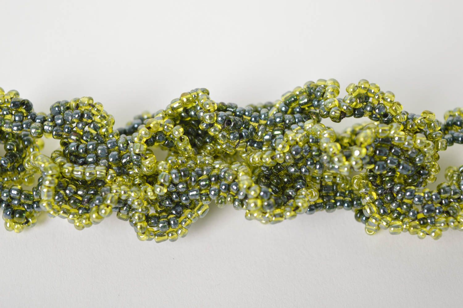 Blue and light green beads adjustable bracelet for girls photo 3