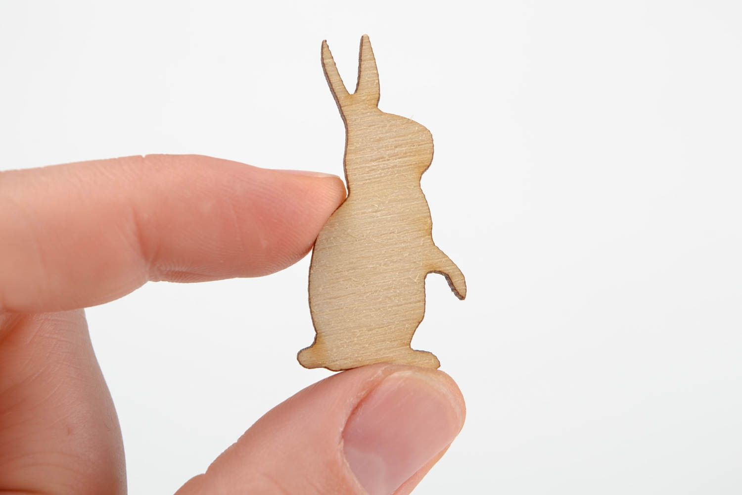 Handmade kleine Figur zum Bemalen Holz Rohling Miniatur Figur Hase niedlich foto 2