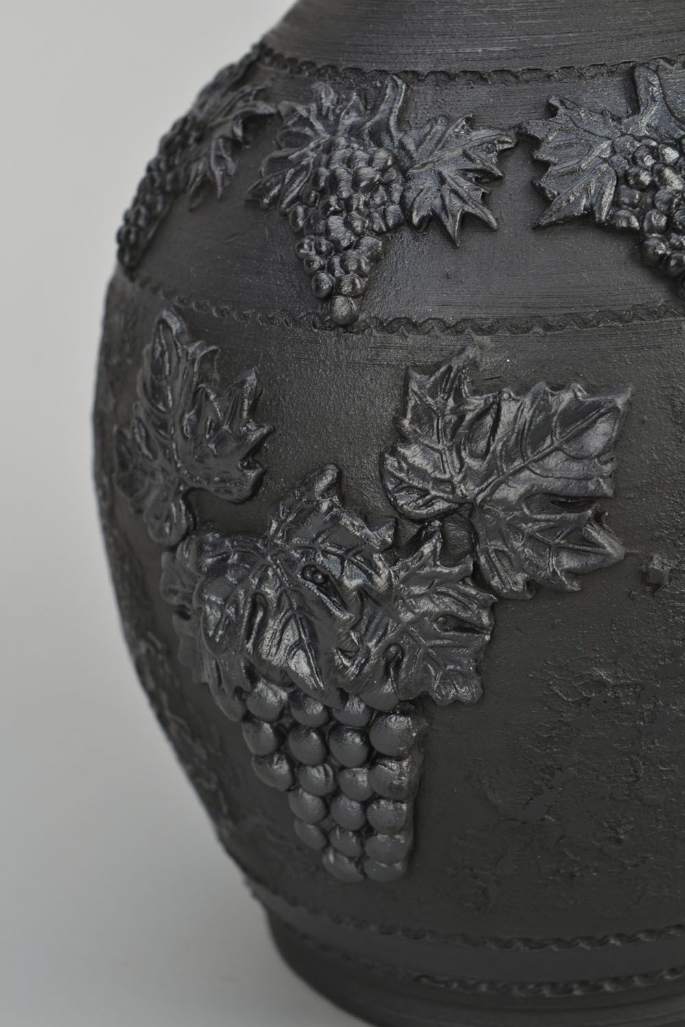 45 oz black ceramic wine decanter carafe with handle 2 lb photo 5