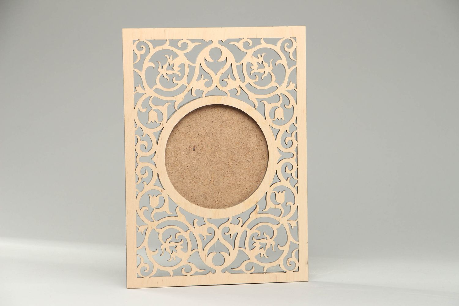 Pieza en blanco de madera con forma de marco de fotos para decoupage foto 1