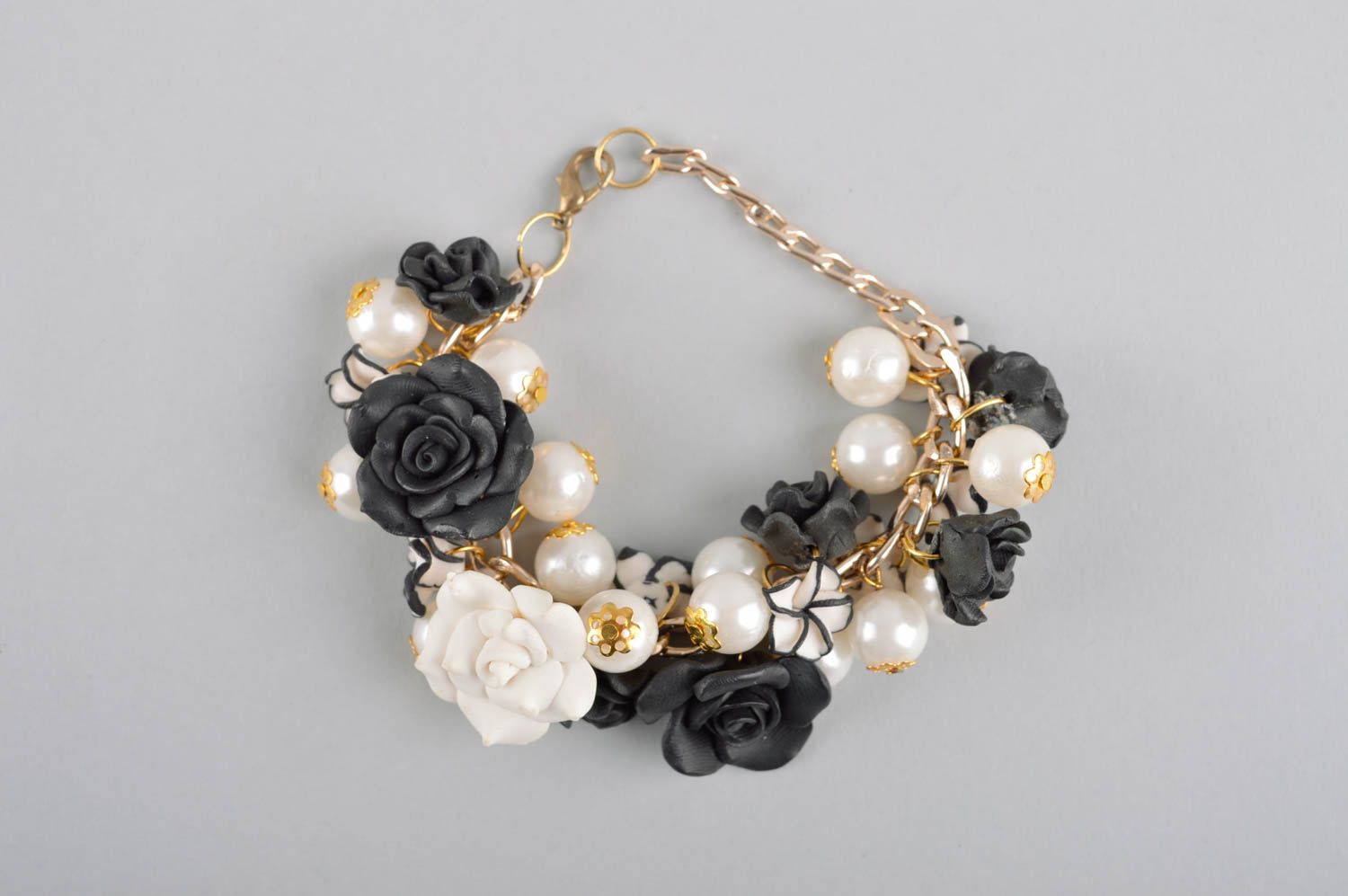 Handmade flower designer bracelet unusual elegant bracelet wrist jewelry photo 3