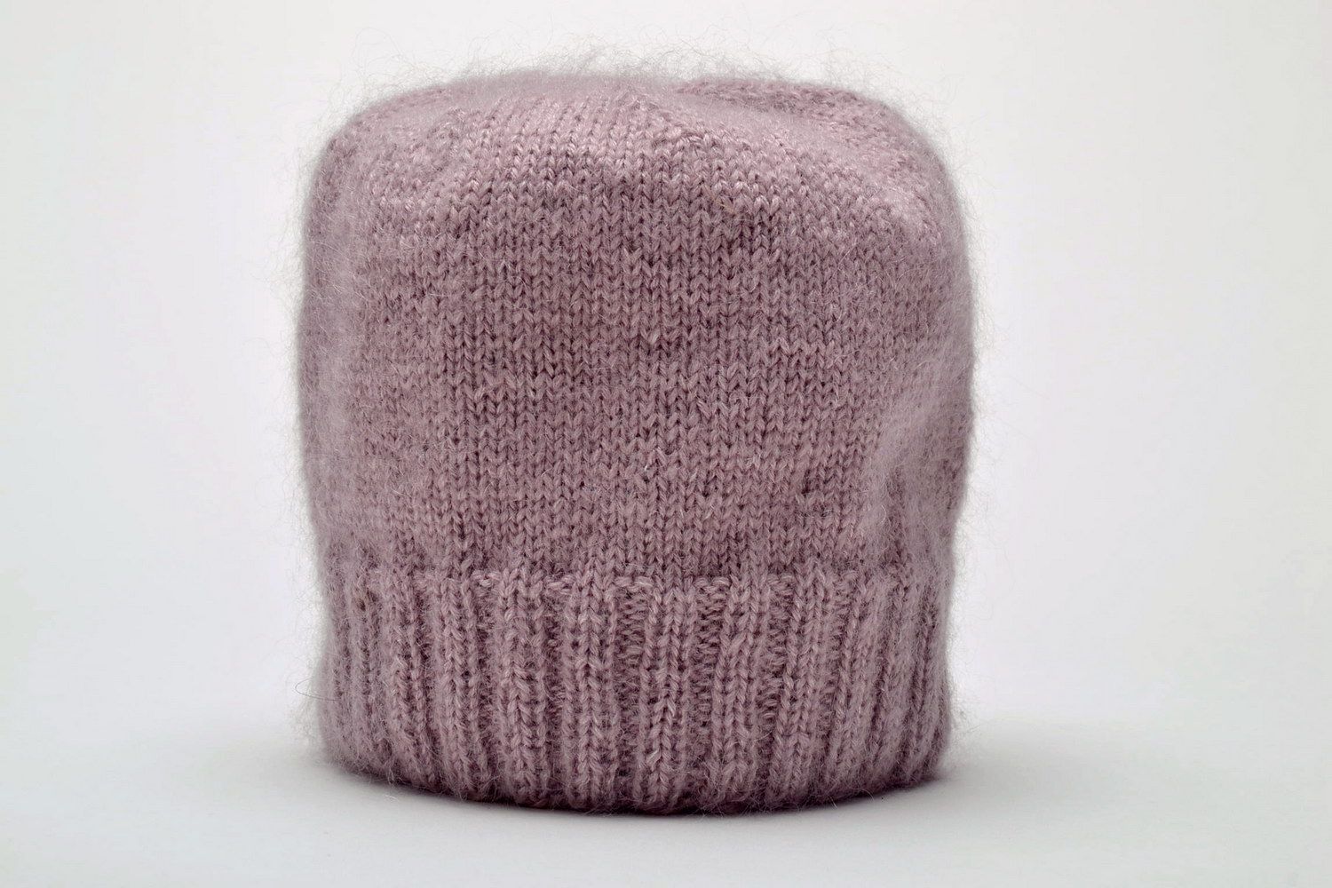 Light-purple children's knitted hat photo 3