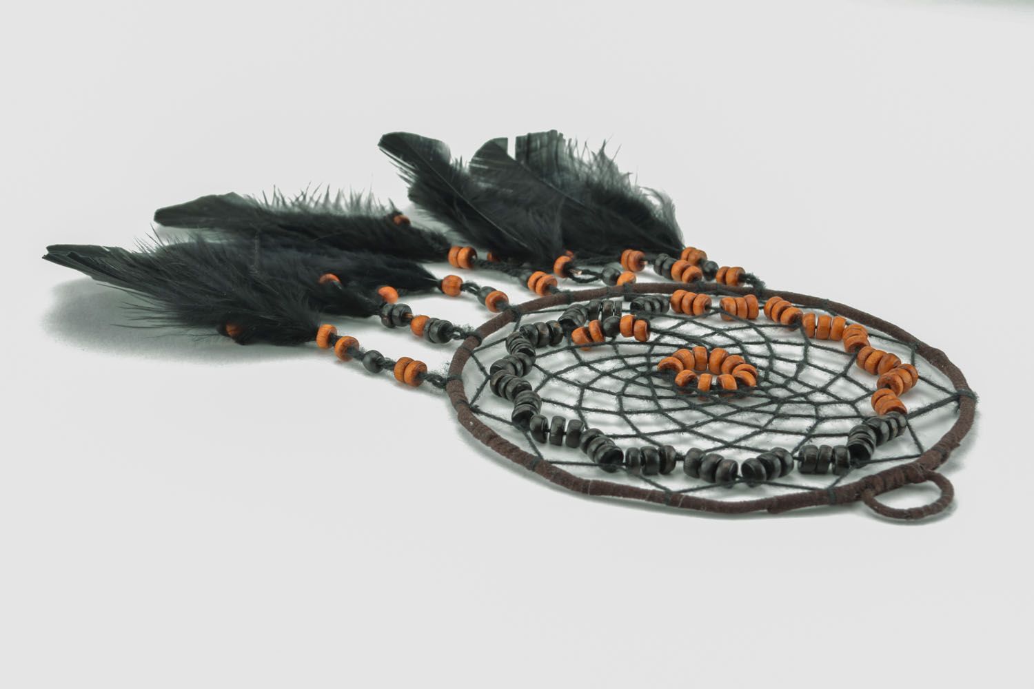 Dreamcatcher with black feathers photo 2