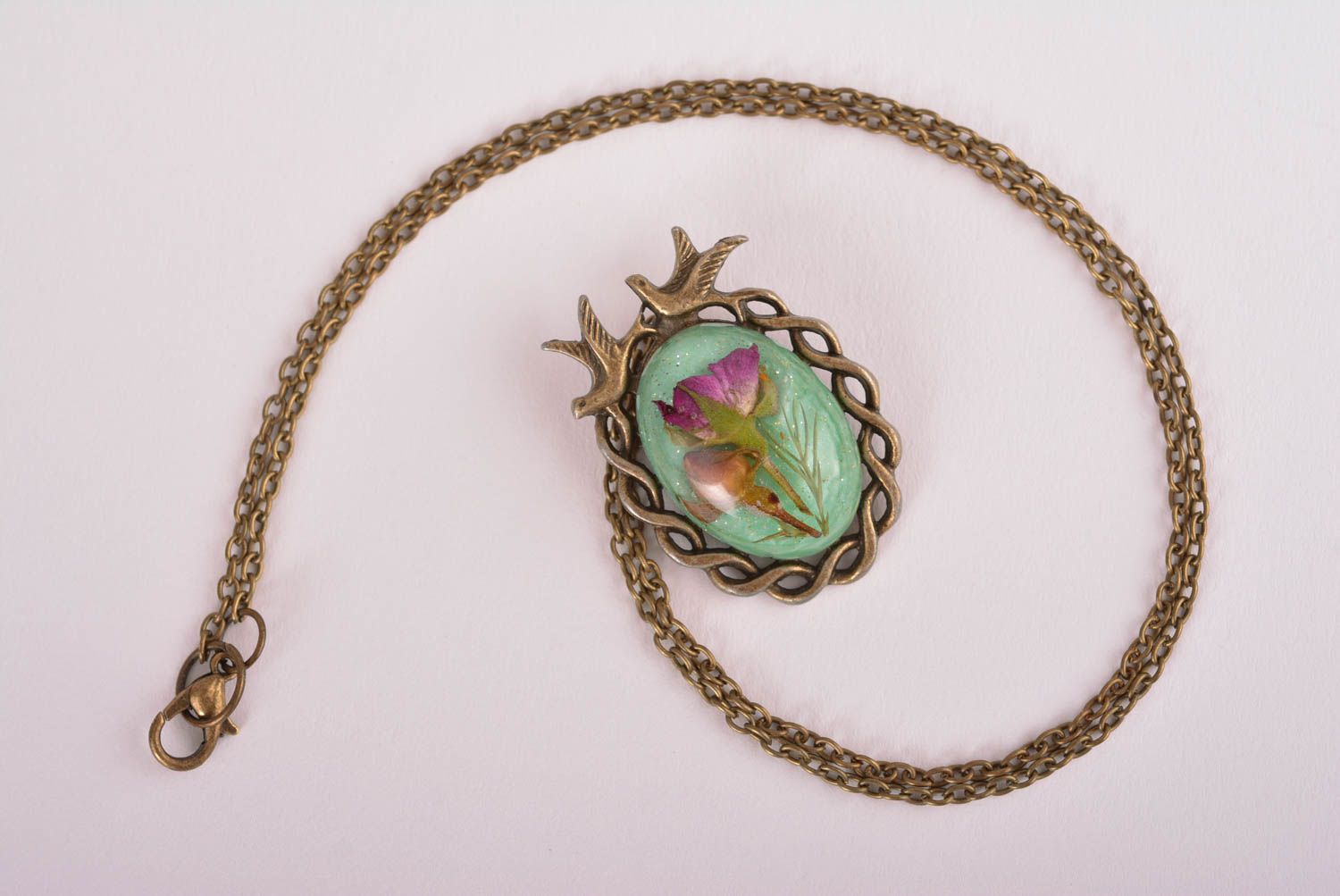 Handmade pendant unusual pendant for women epoxy jewelry gift for her photo 2