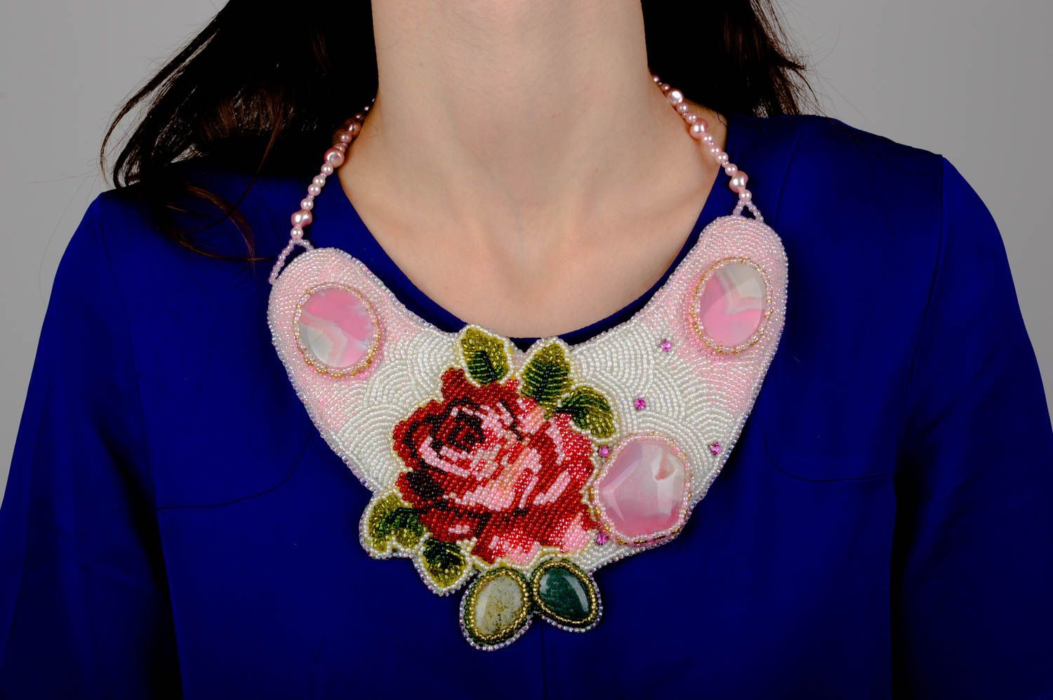 Collar artesanal de abalorios estiloso bisutería fina regalo personalizado foto 5