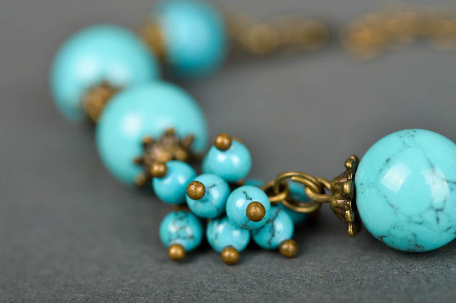 Handmade festive jewelry bracelet with natural stone evening jewelry gift photo 4