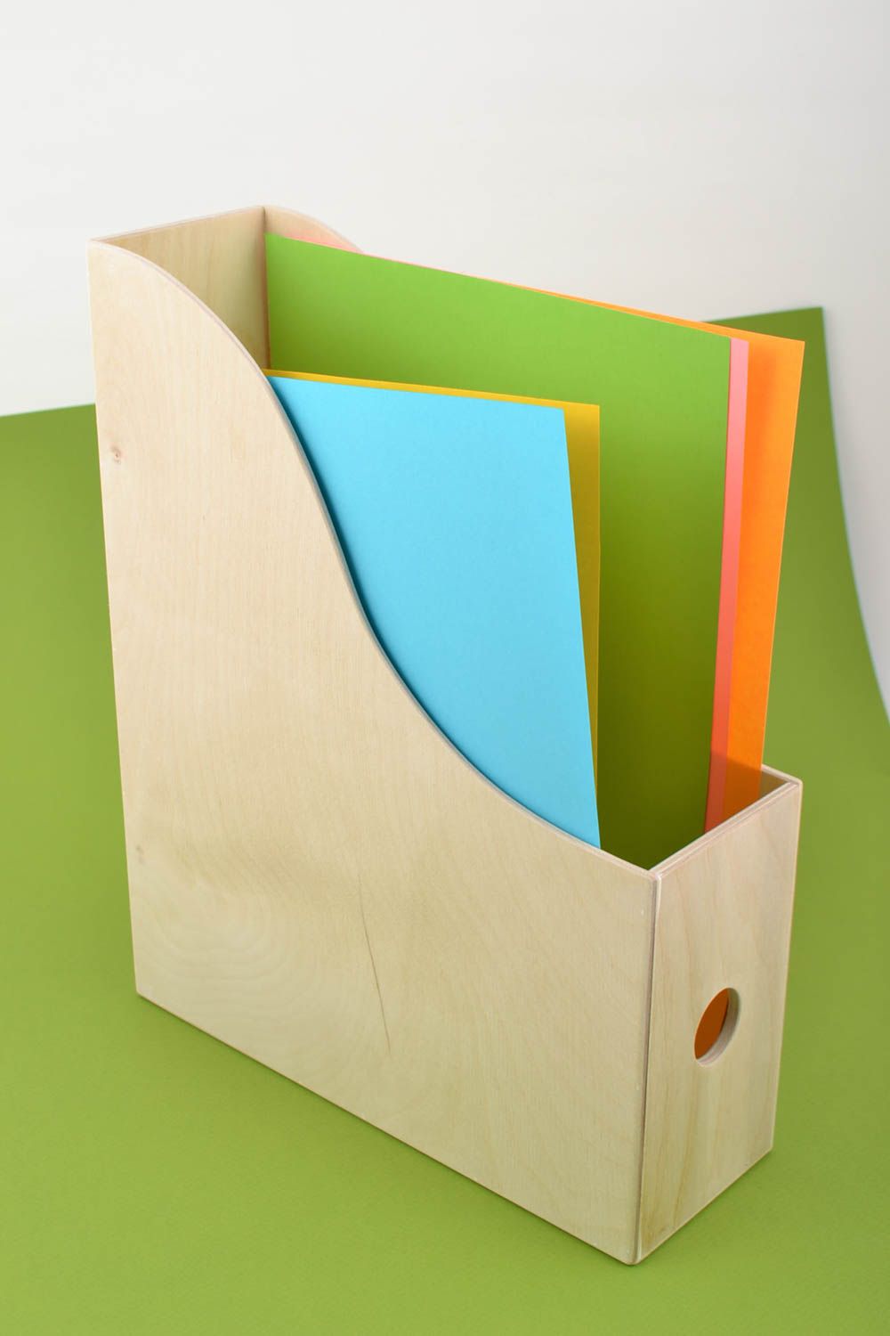 Beautiful handmade designer DIY magazine holder plywood blank for creative work photo 1