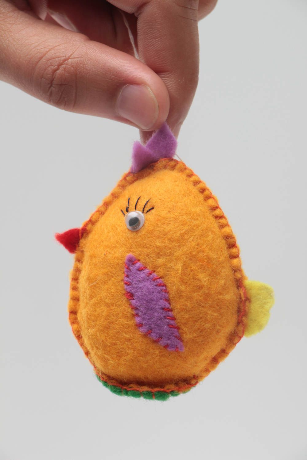 Handmade felt toy in the form of small yellow chick for children and decor photo 5