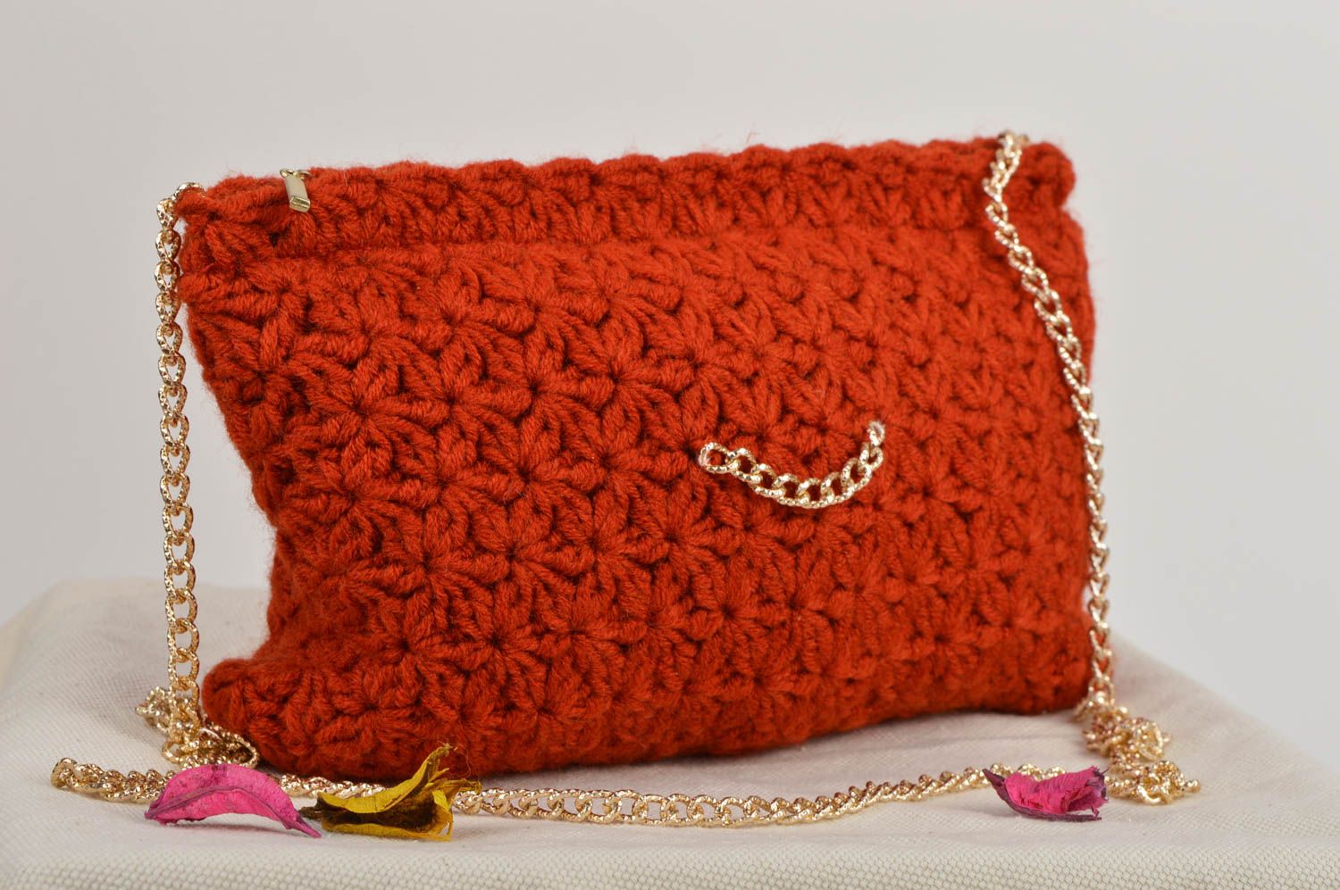 Handmade beautiful crocheted bag unusual designer bag textile cute bag photo 1