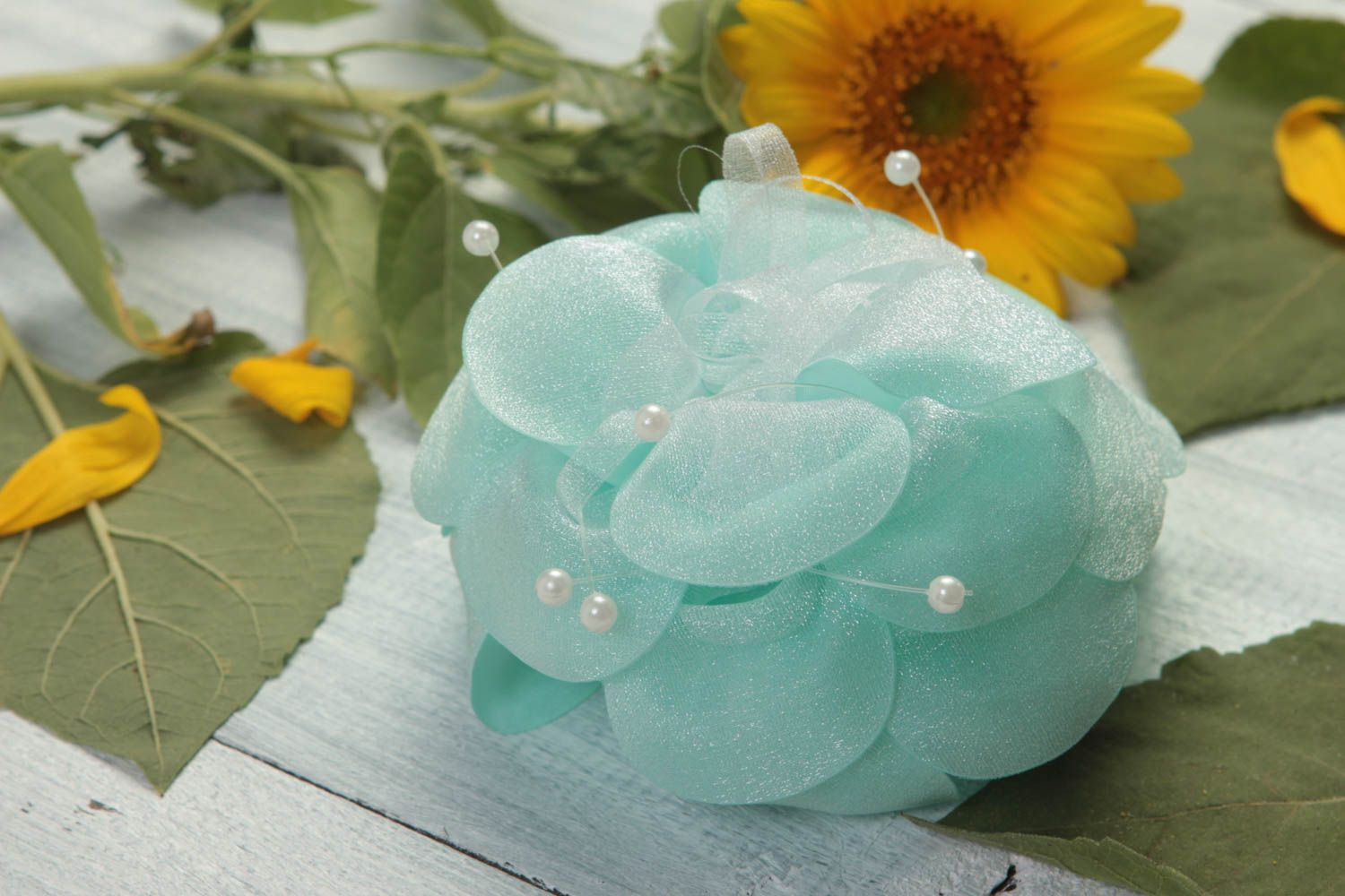 Flower hair tie handmade hair accessories fashion accessories gifts for girls photo 1