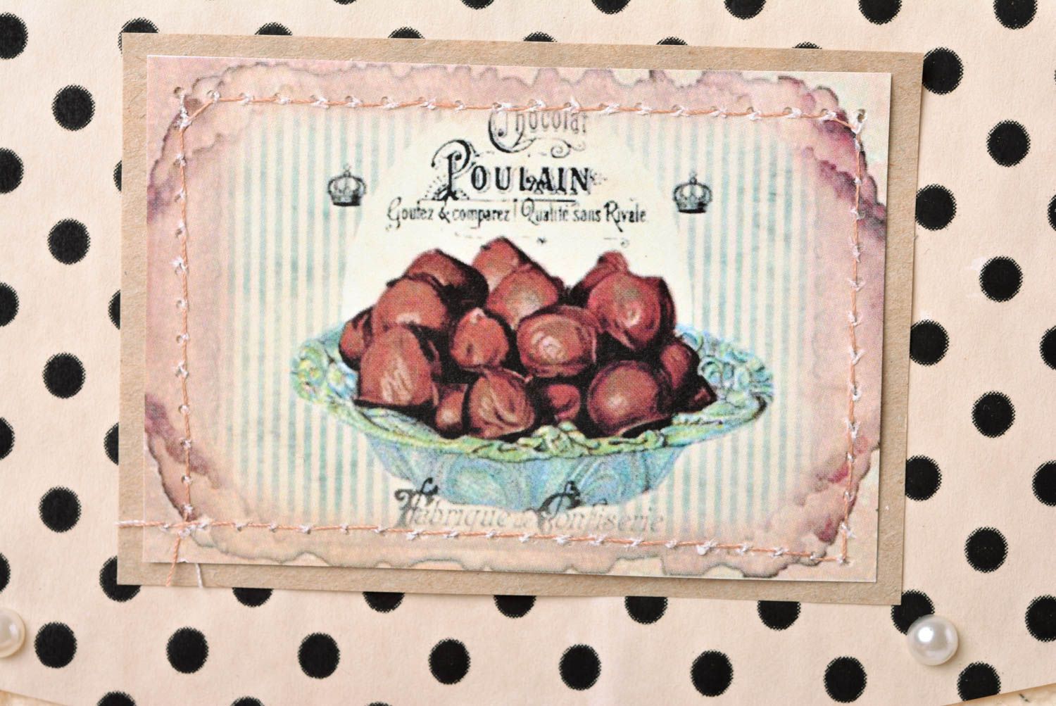 Tarjeta de felicitación vintage bonita postal hecha a mano regalo original foto 3