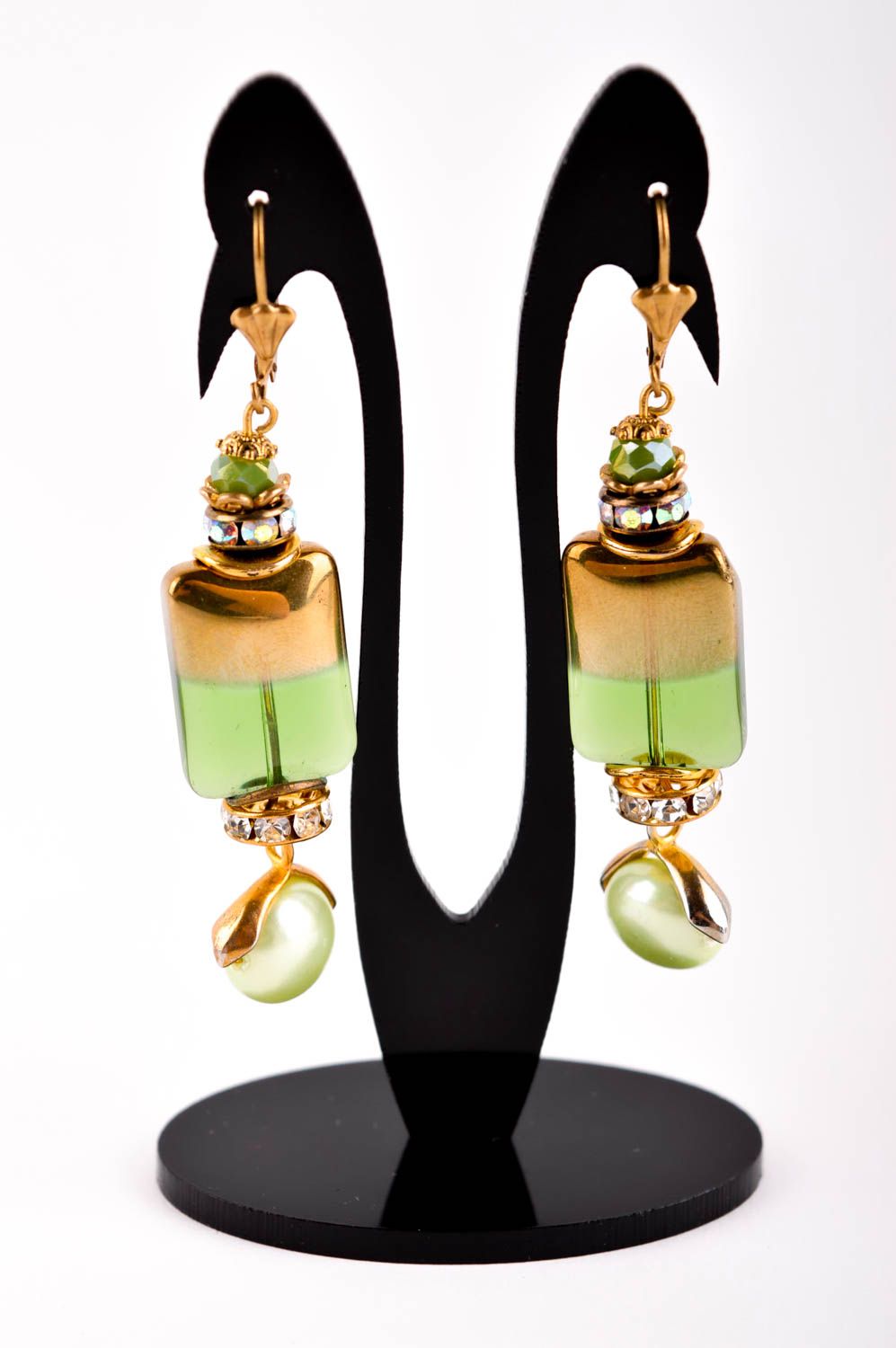 Handmade earrings designer accessory for women unusual earring with stones photo 2
